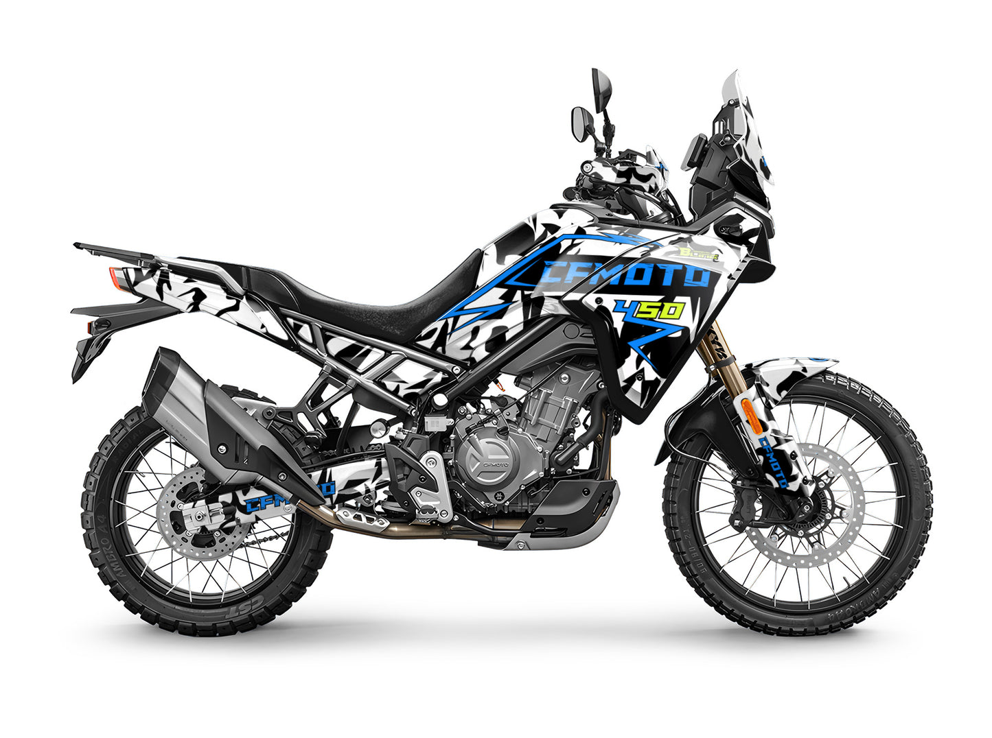 CF MOTO MT450 FULL GRAPHICS KIT ''CHAOS V1 WHITE'' DESIGN