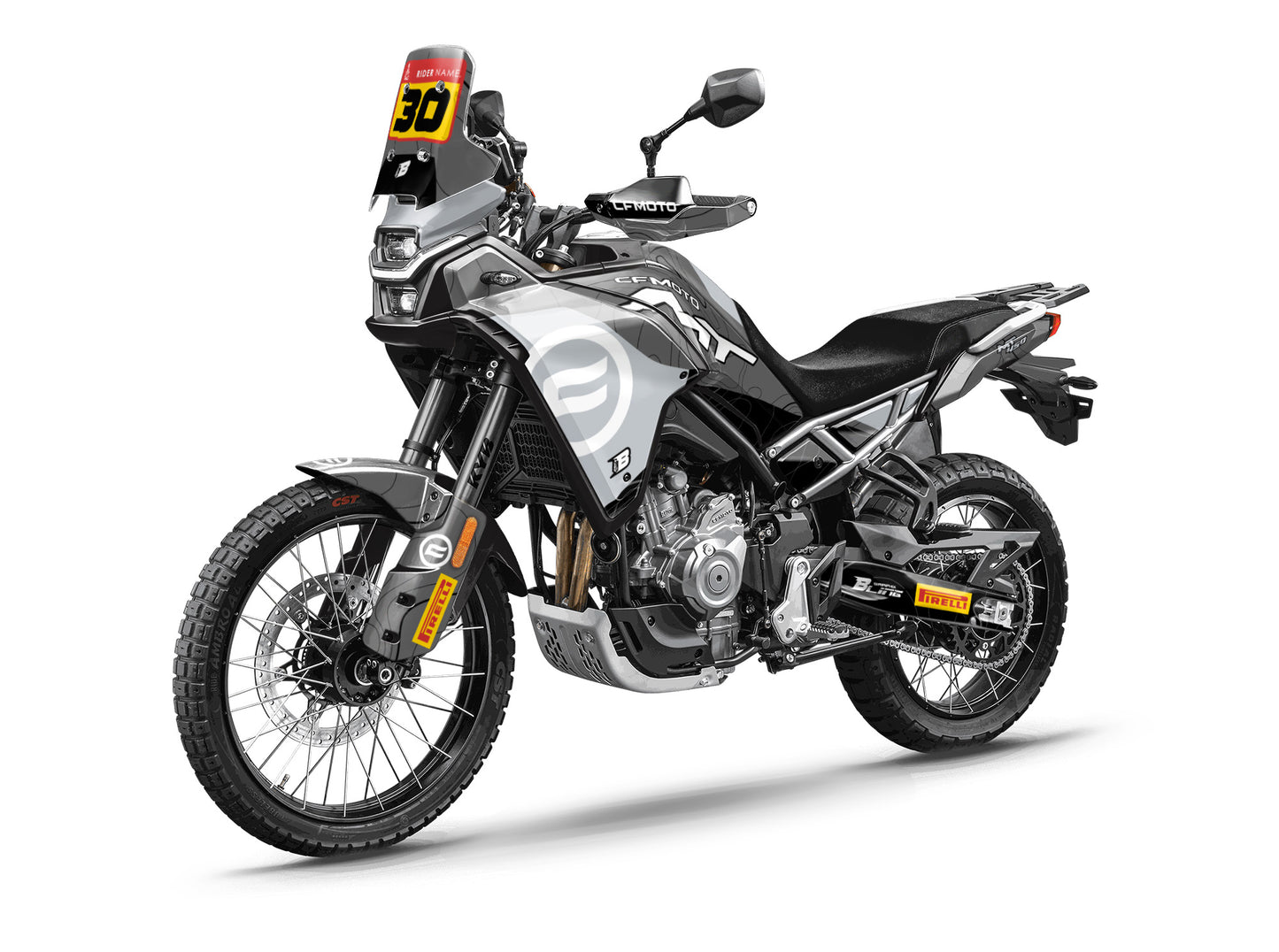 CF MOTO MT450 FULL GRAPHICS KIT ''TOPOGRAPH GREY'' DESIGN