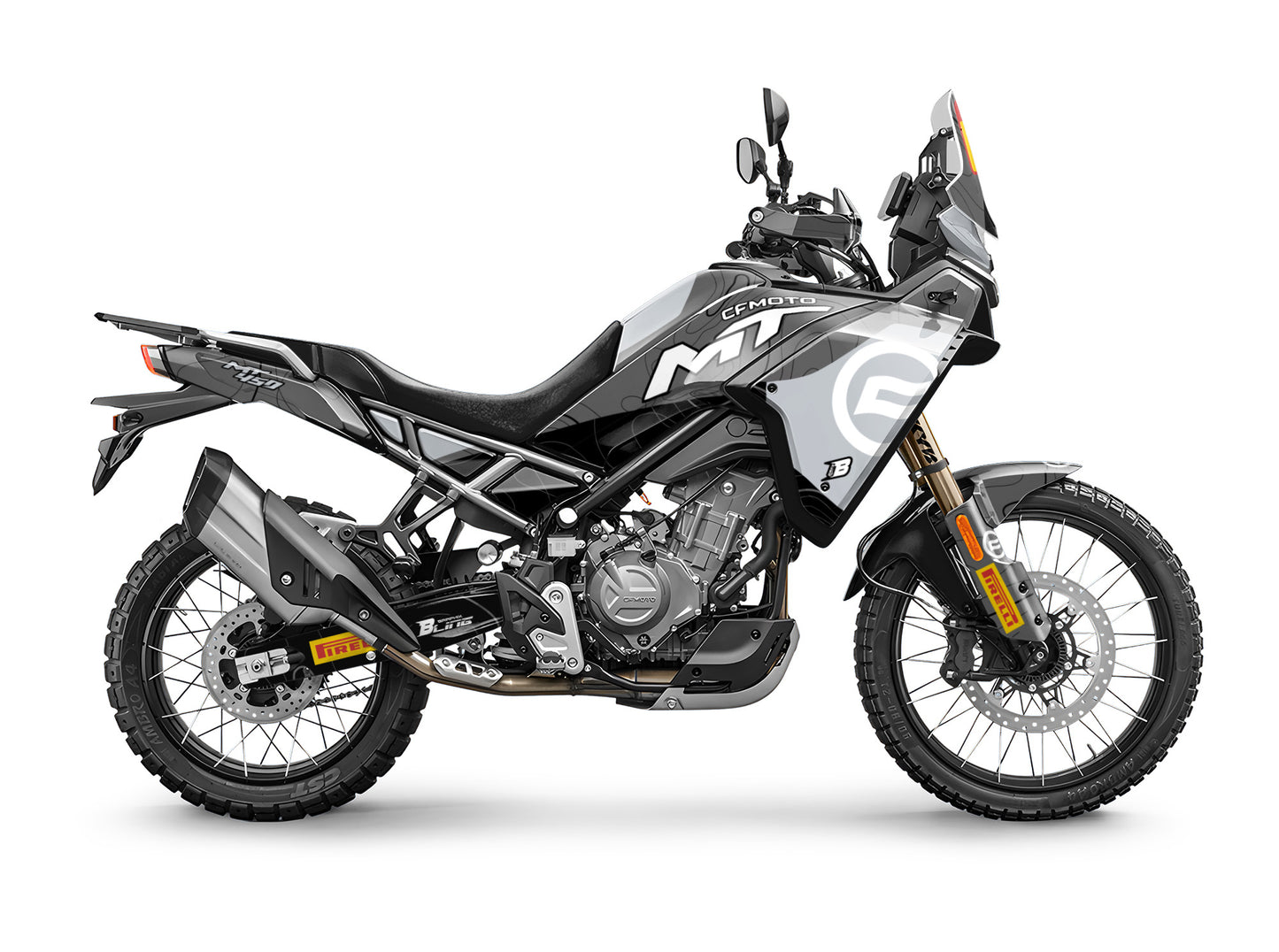 CF MOTO MT450 FULL GRAPHICS KIT ''TOPOGRAPH GREY'' DESIGN