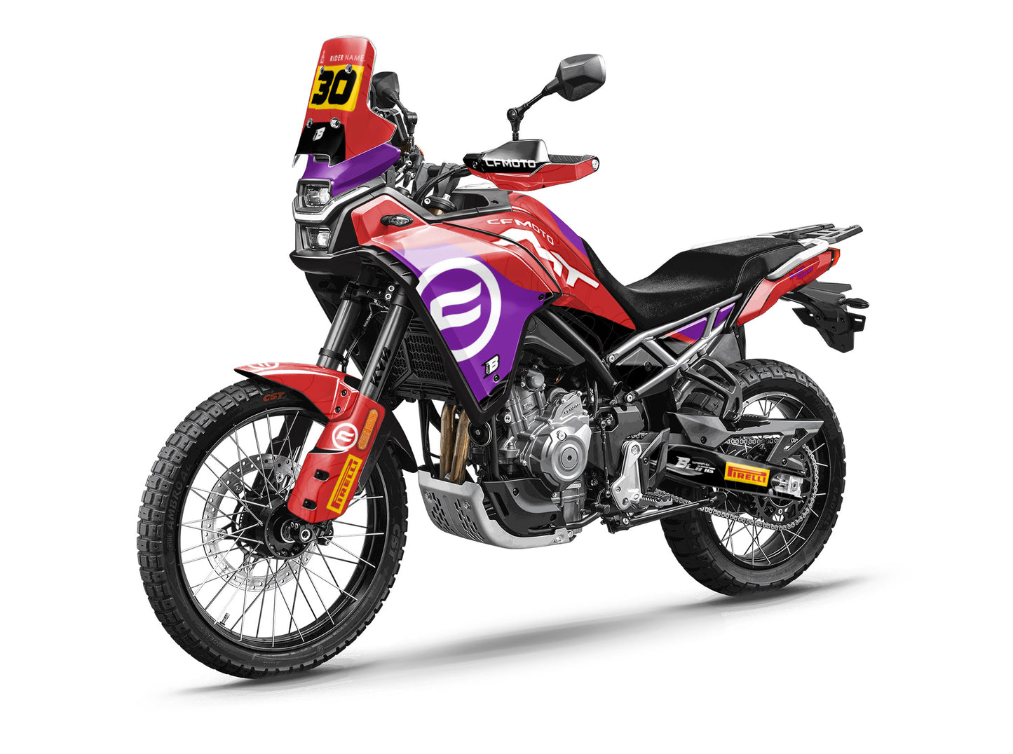 CF MOTO MT450 FULL GRAPHICS KIT ''TOPOGRAPH RED'' DESIGN