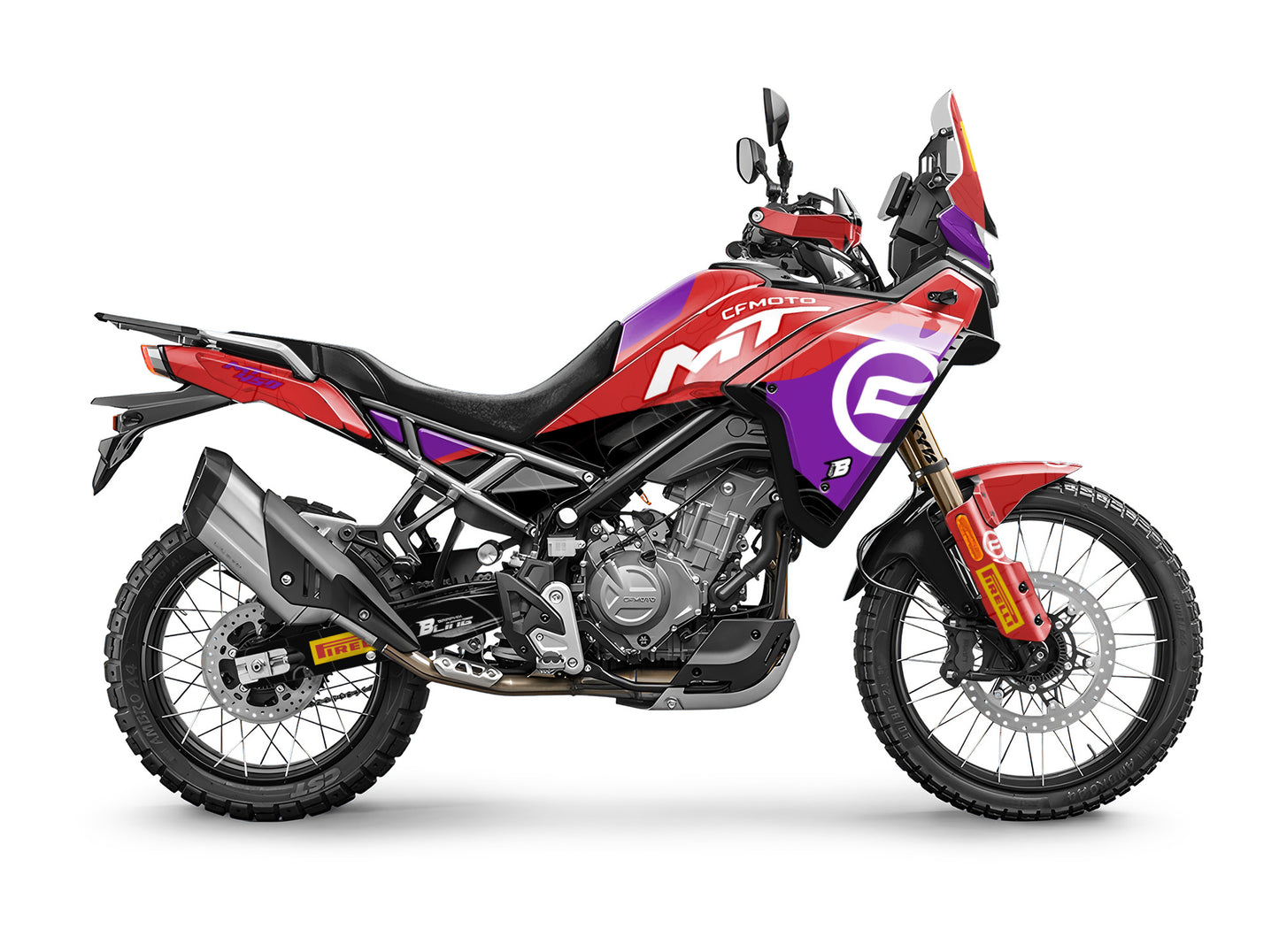 CF MOTO MT450 FULL GRAPHICS KIT ''TOPOGRAPH RED'' DESIGN