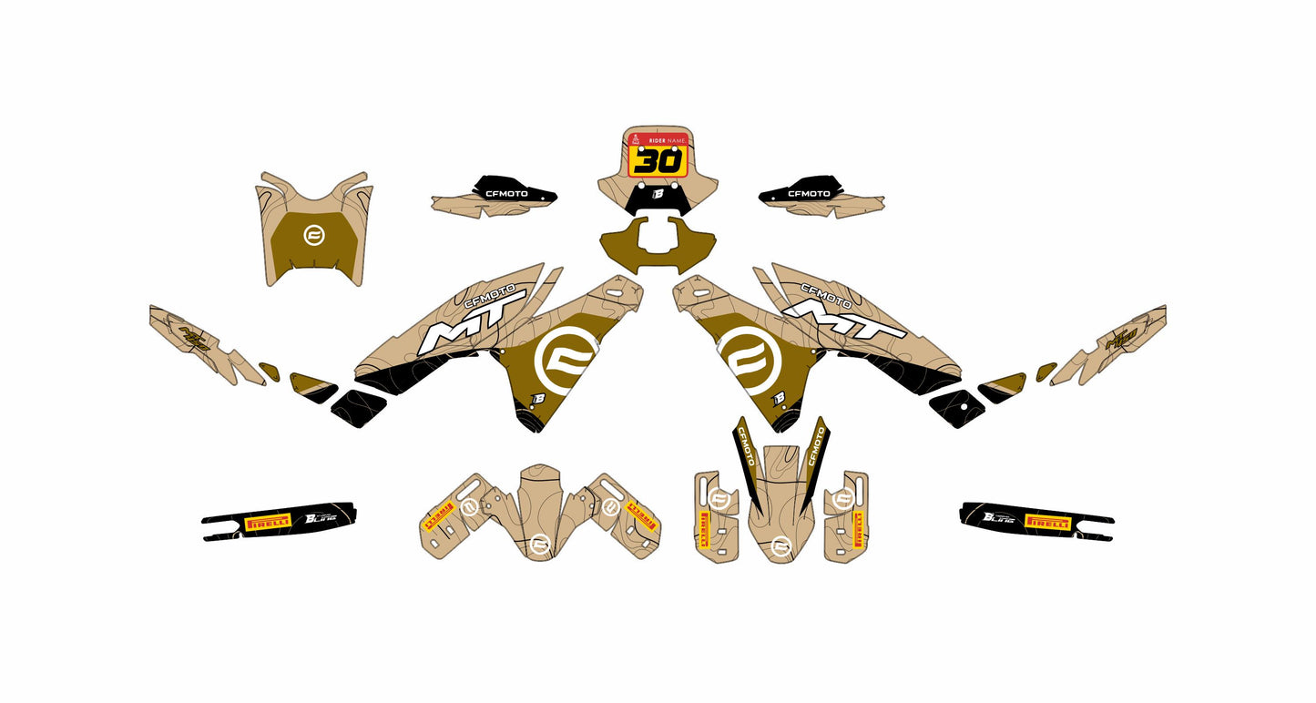 CF MOTO MT450 FULL GRAPHICS KIT ''TOPOGRAPH SAND'' DESIGN