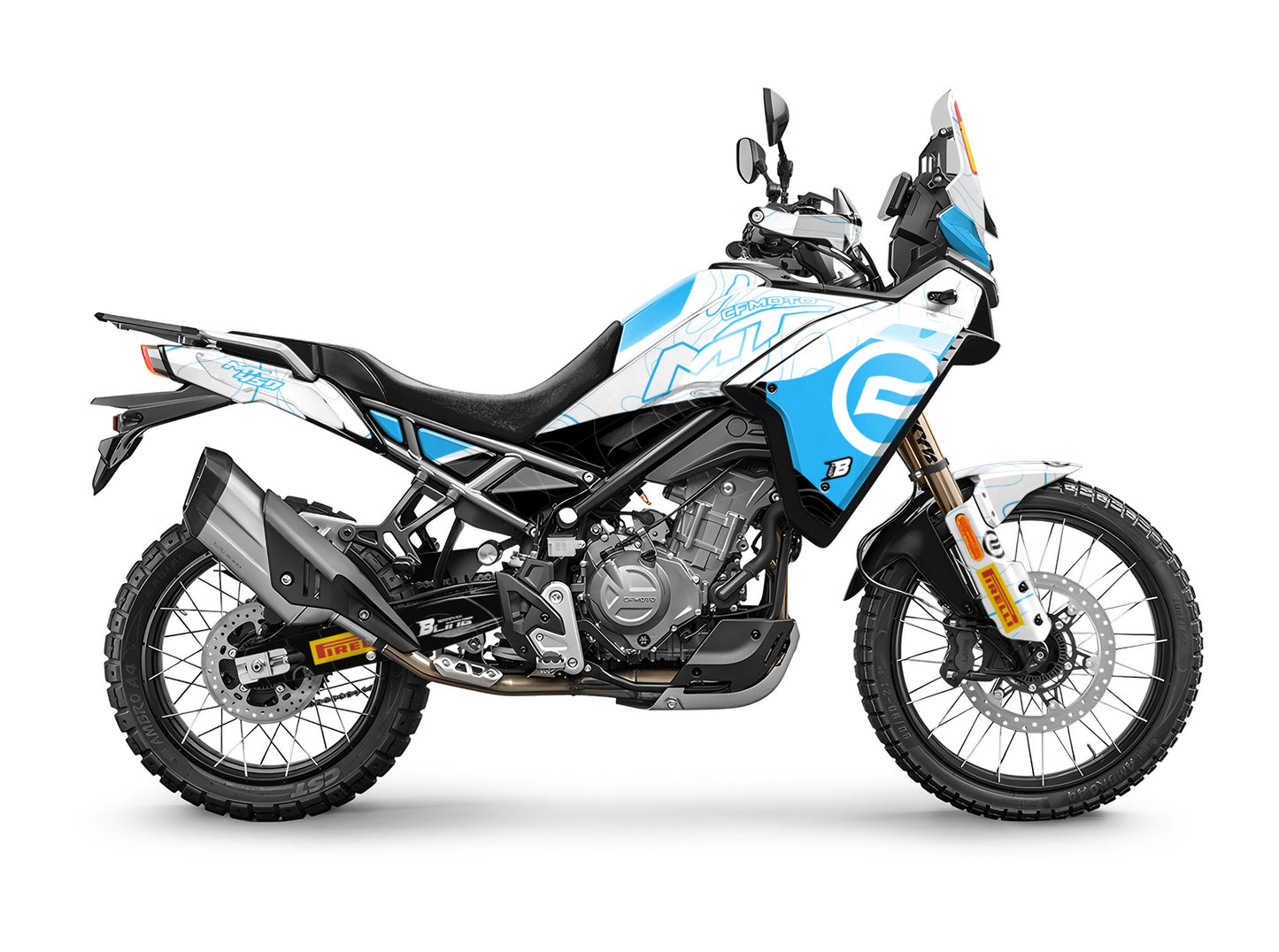CF MOTO MT450 FULL GRAPHICS KIT ''TOPOGRAPH WHITE'' DESIGN