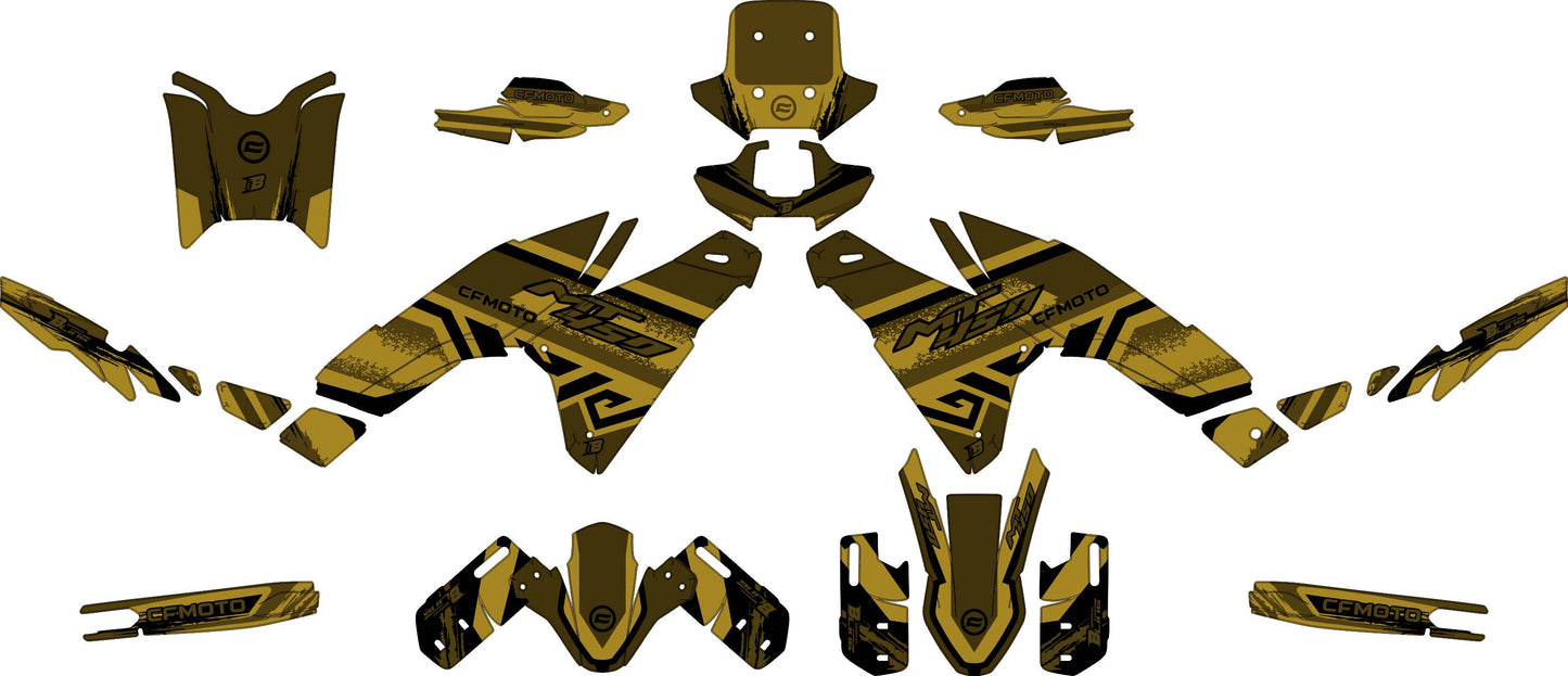 CF MOTO MT450 FULL GRAPHICS KIT ''TRANCED BRONZE'' DESIGN
