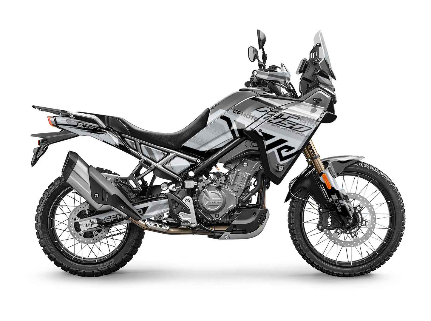CF MOTO MT450 FULL GRAPHICS KIT ''TRANCED GREY'' DESIGN
