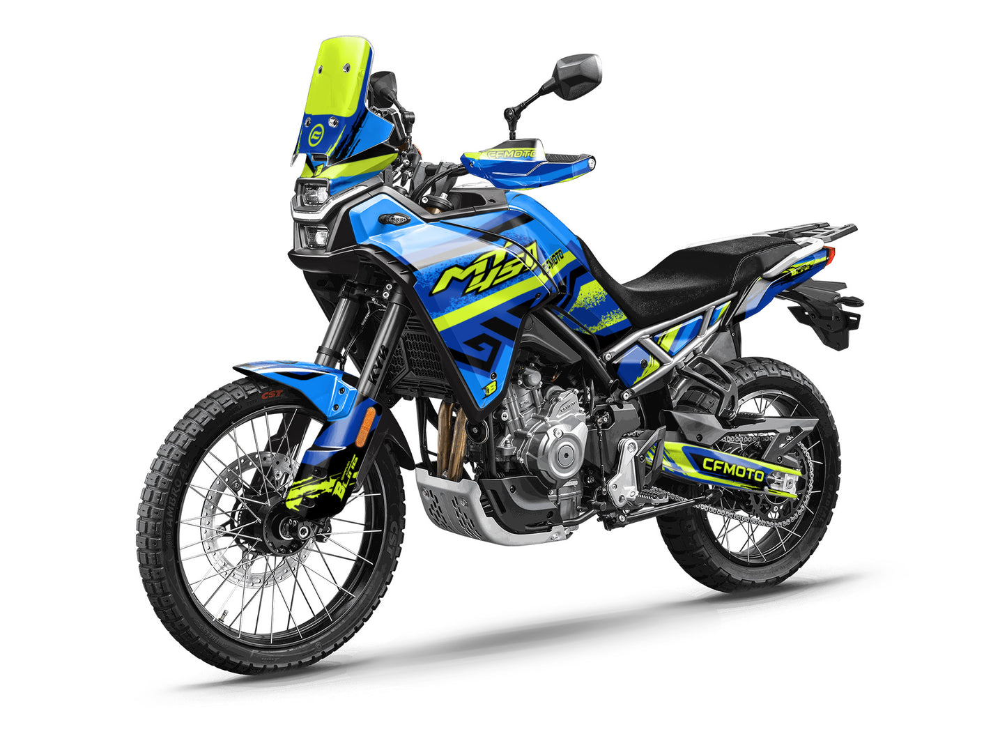 CF MOTO MT450 FULL GRAPHICS KIT ''TRANCED LIME'' DESIGN