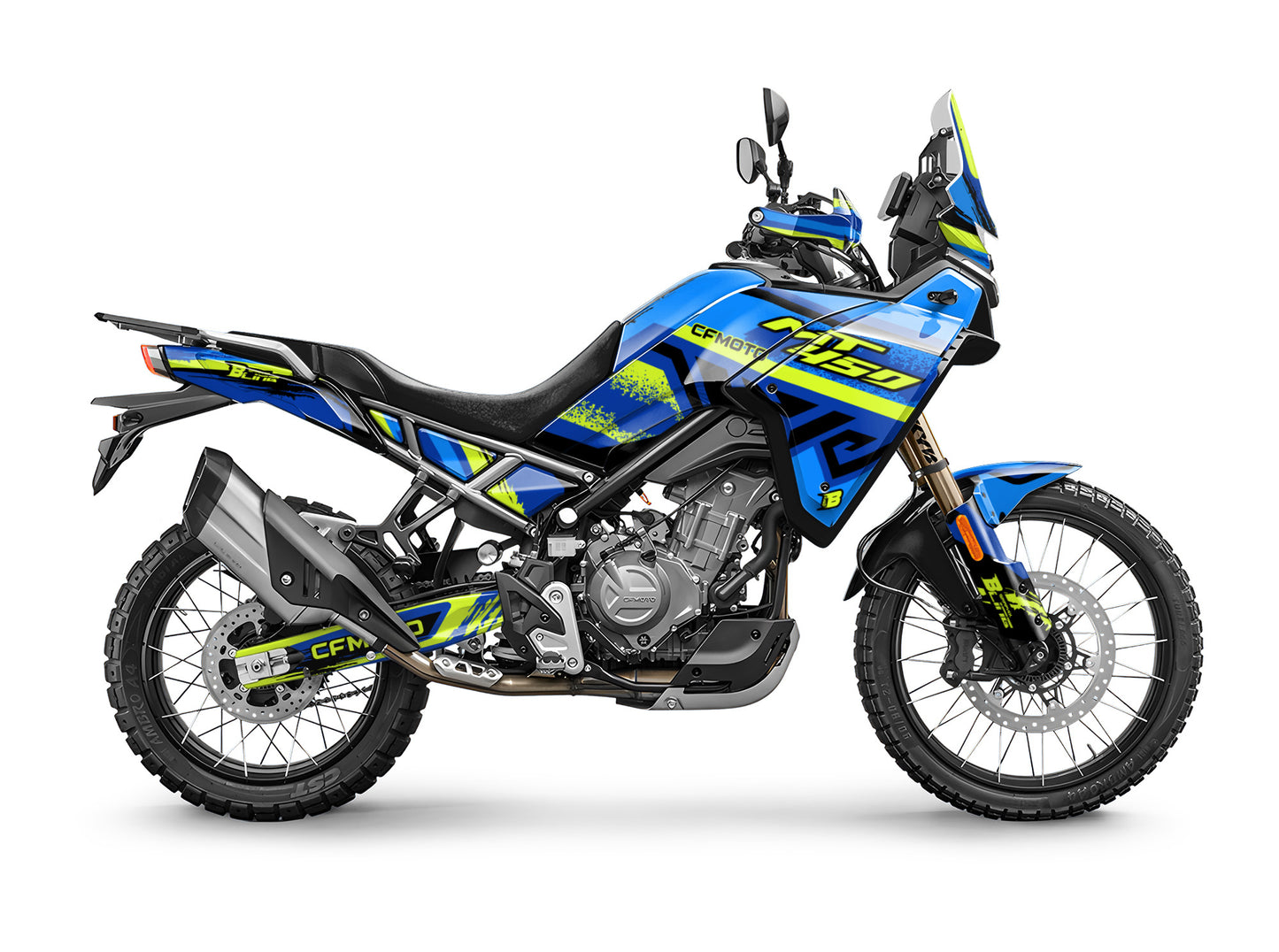 CF MOTO MT450 FULL GRAPHICS KIT ''TRANCED LIME'' DESIGN