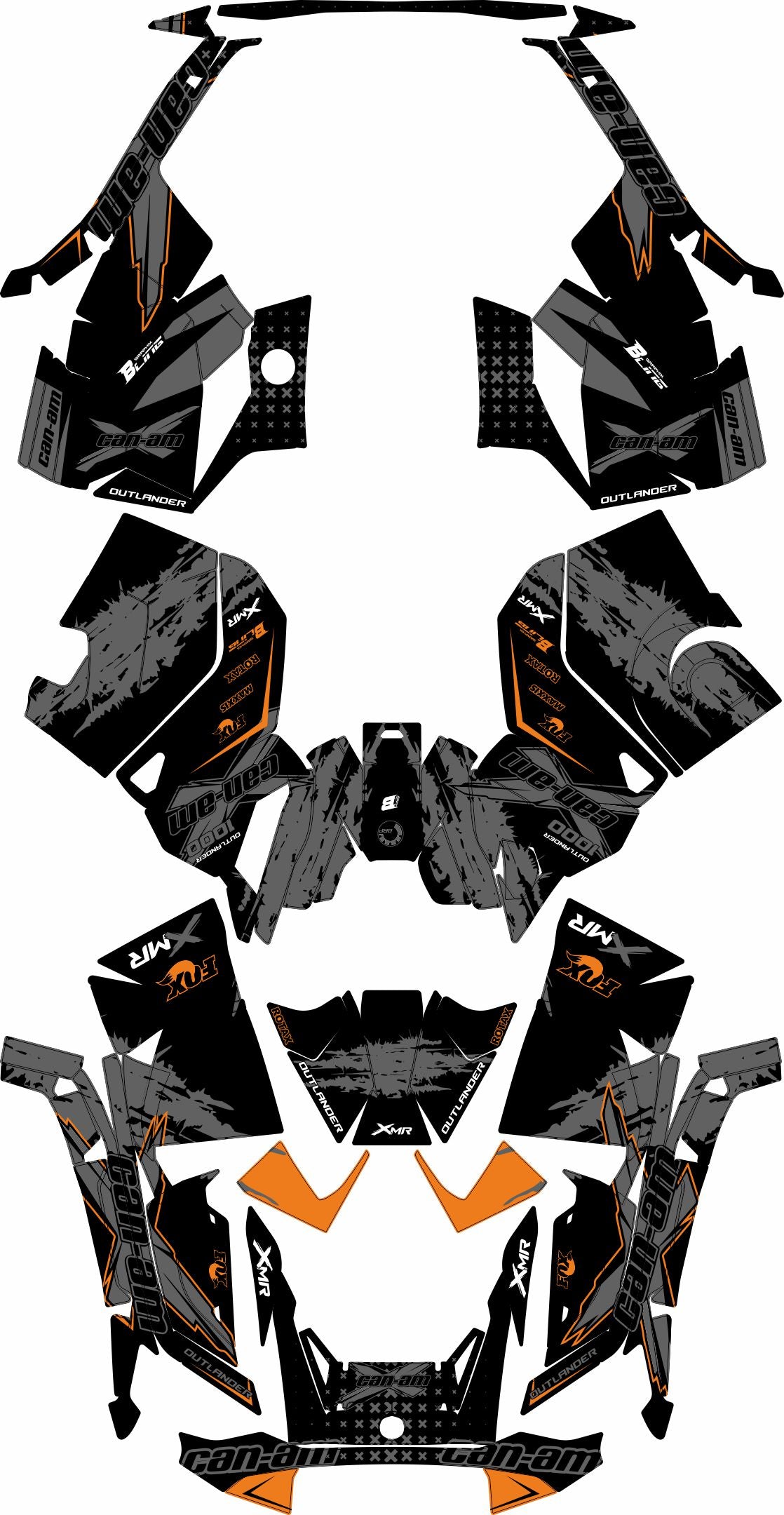 CAN-AM OUTLANDER G3 2025-2027 FULL GRAPHICS KIT "PHASE-X GREY" DESIGN