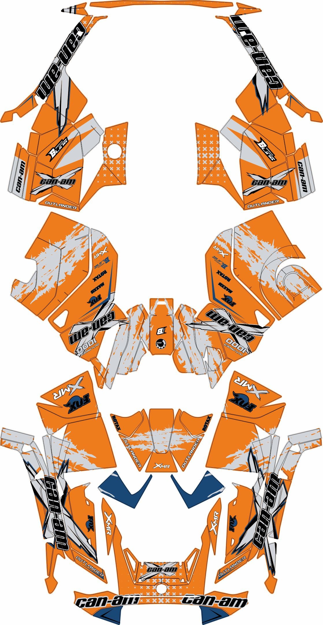 CAN-AM OUTLANDER G3 2025-2027 FULL GRAPHICS KIT "PHASE-X ORANGE" DESIGN