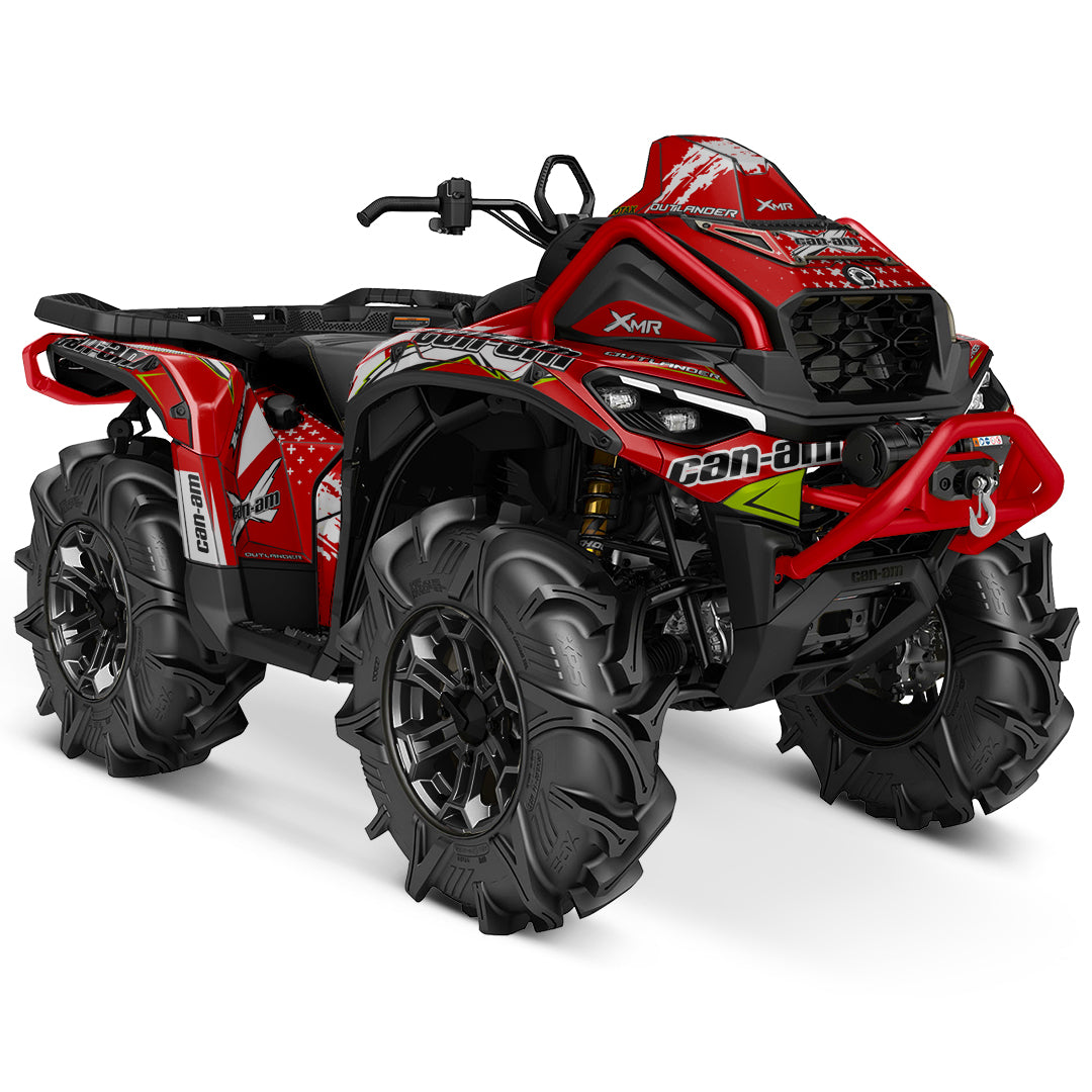 CAN-AM OUTLANDER G3 2025-2027 FULL GRAPHICS KIT "PHASE-X RED" DESIGN
