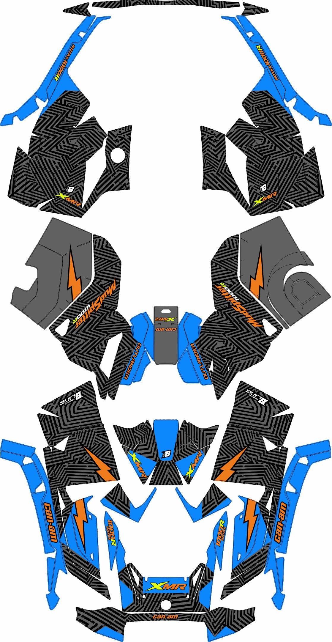 CAN-AM OUTLANDER G3 2025-2027 FULL GRAPHICS KIT "GRIDLOCK BLUE" DESIGN