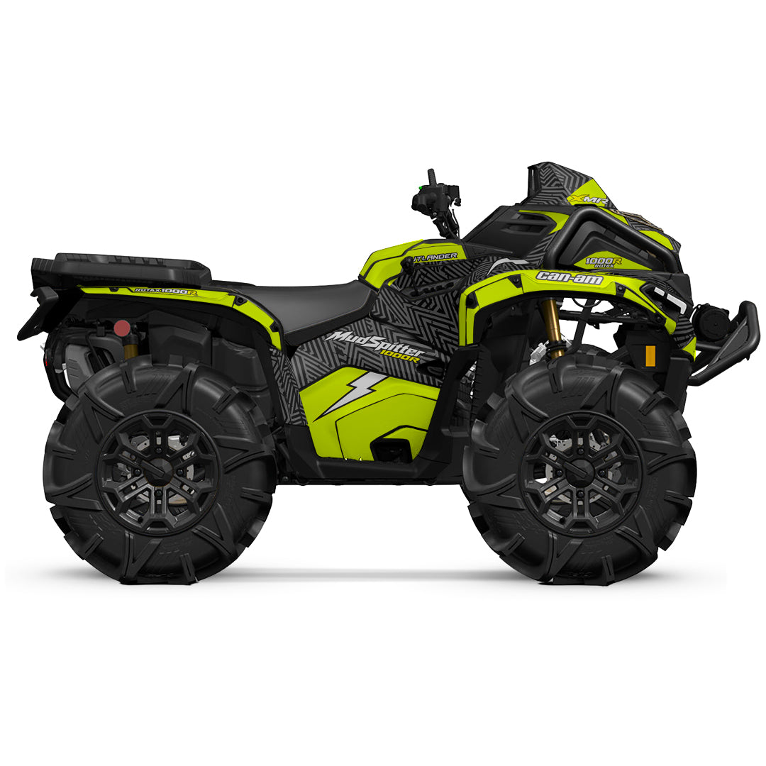 CAN-AM OUTLANDER G3 2025-2027 FULL GRAPHICS KIT "GRIDLOCK NEON YELLOW" DESIGN