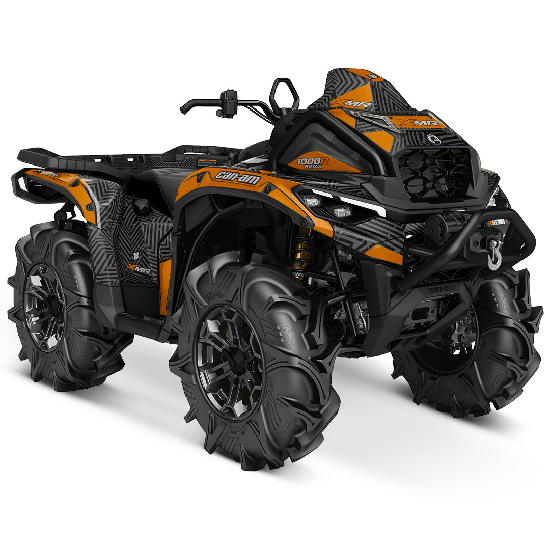 CAN-AM OUTLANDER G3 2025-2027 FULL GRAPHICS KIT "GRIDLOCK ORANGE" DESIGN