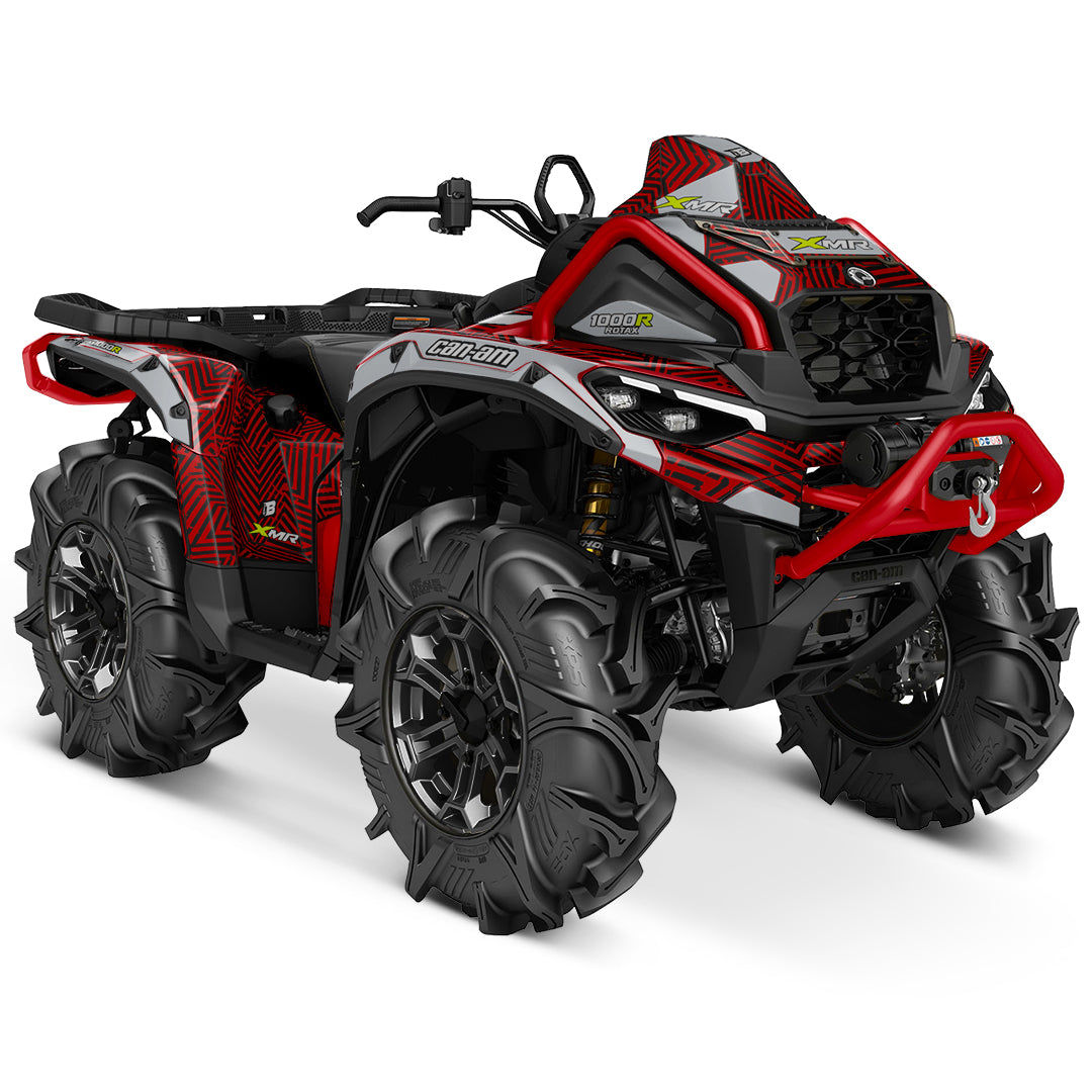 CAN-AM OUTLANDER G3 2025-2027 FULL GRAPHICS KIT "GRIDLOCK RED" DESIGN