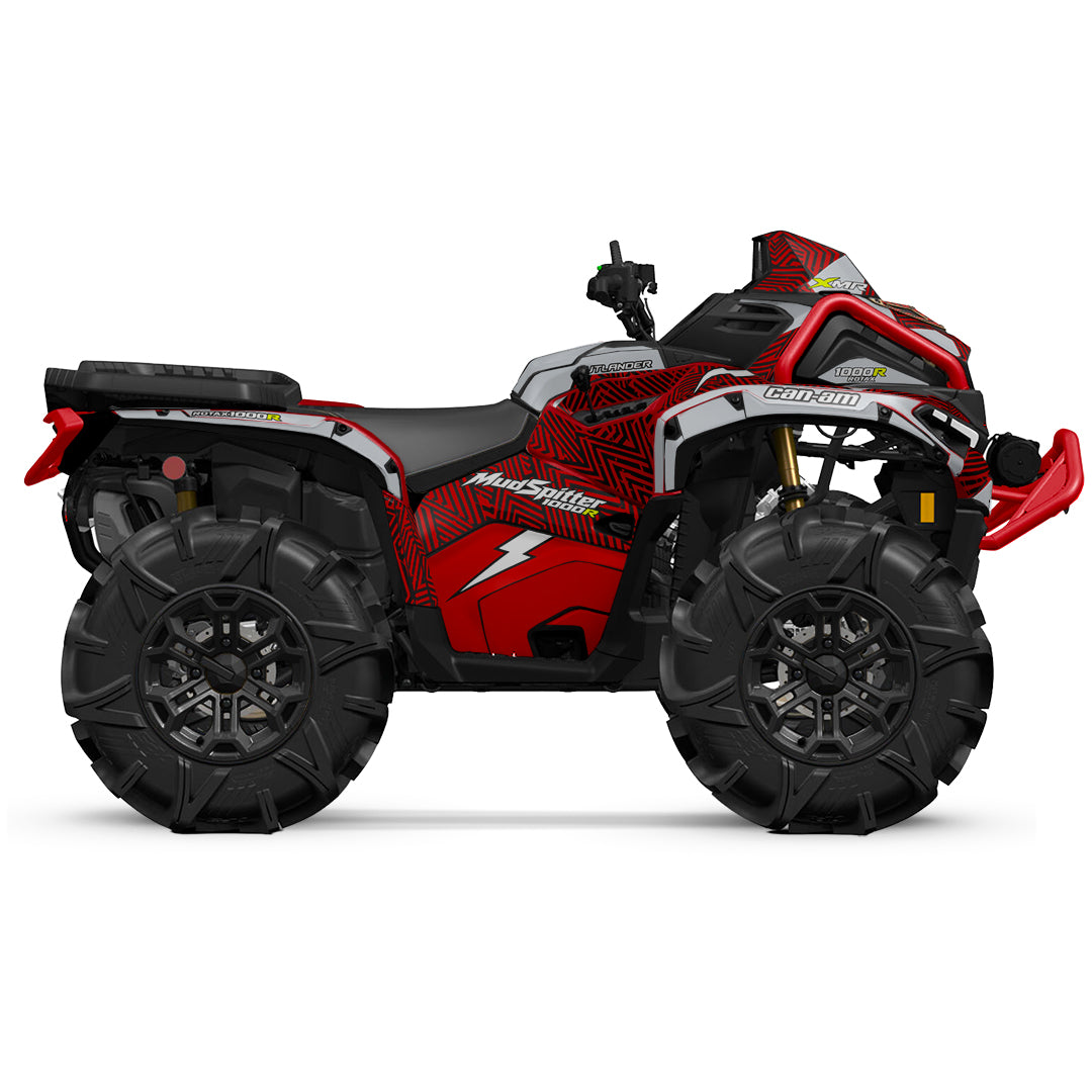 CAN-AM OUTLANDER G3 2025-2027 FULL GRAPHICS KIT "GRIDLOCK RED" DESIGN