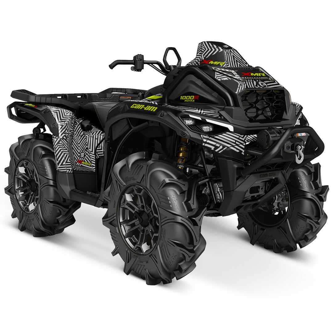 CAN-AM OUTLANDER G3 2025-2027 FULL GRAPHICS KIT "GRIDLOCK WHITE" DESIGN