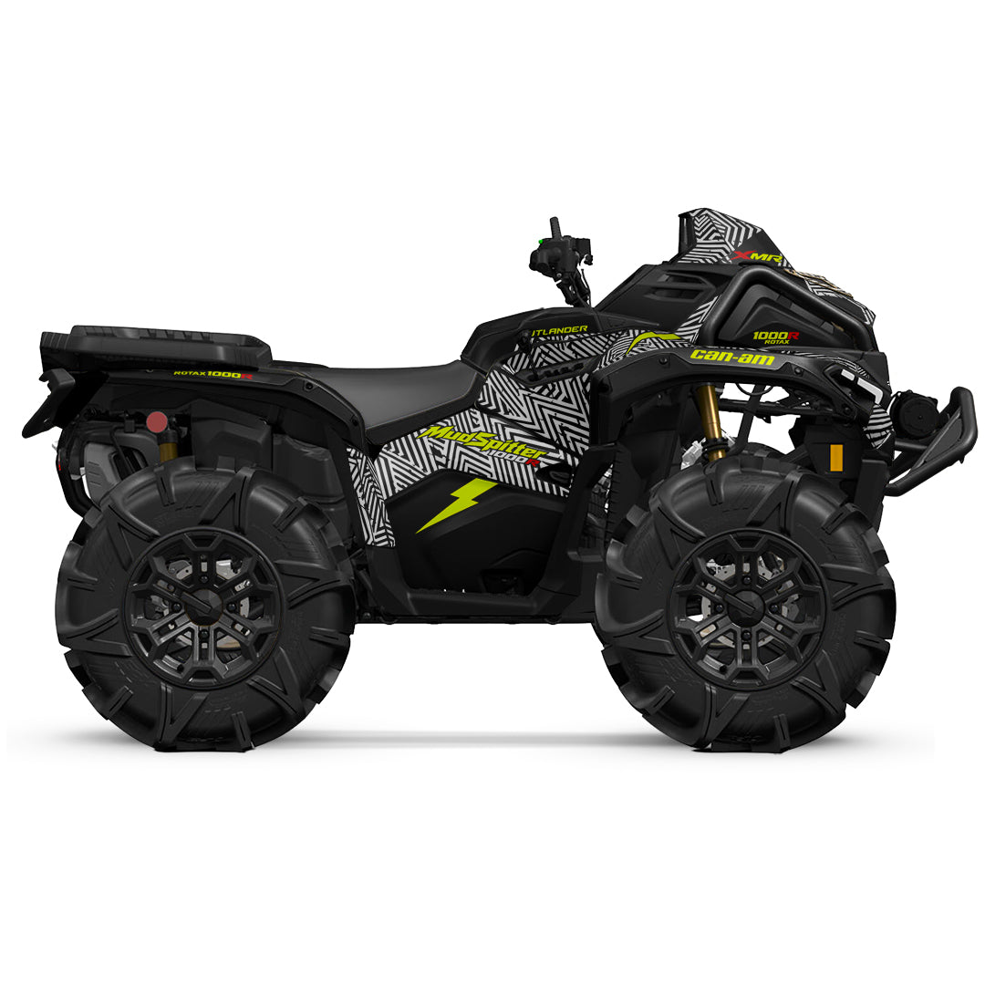 CAN-AM OUTLANDER G3 2025-2027 FULL GRAPHICS KIT "GRIDLOCK WHITE" DESIGN