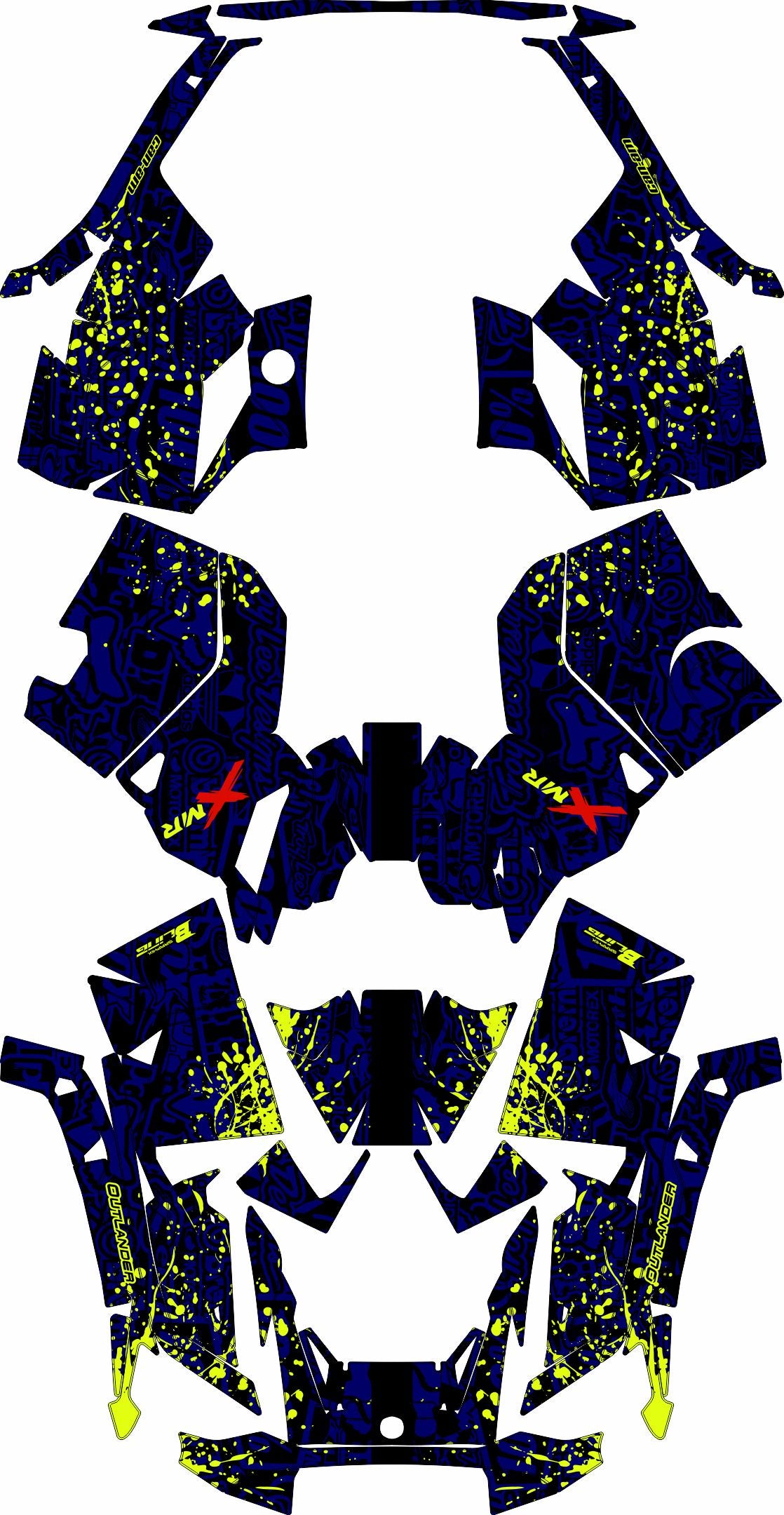 CAN-AM OUTLANDER G3 2025-2027 FULL GRAPHICS KIT "LOGOBOOM BLUE" DESIGN