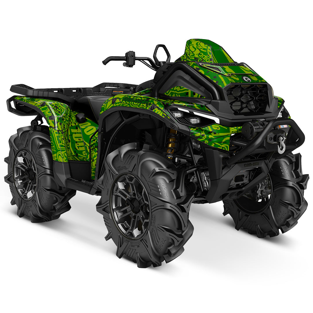 CAN-AM OUTLANDER G3 2025-2027 FULL GRAPHICS KIT "LOGOBOOM GREEN" DESIGN