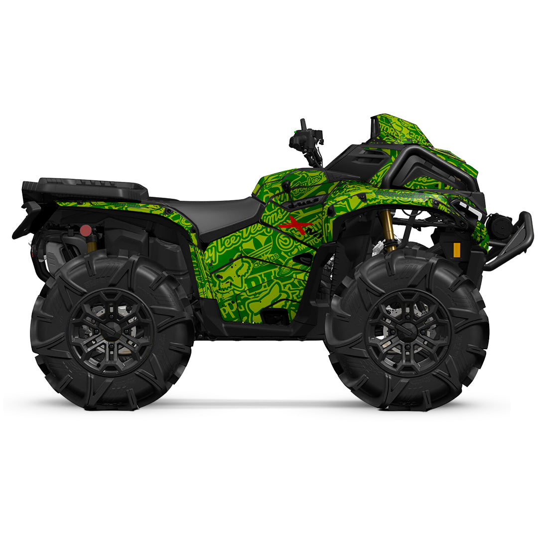 CAN-AM OUTLANDER G3 2025-2027 FULL GRAPHICS KIT "LOGOBOOM GREEN" DESIGN