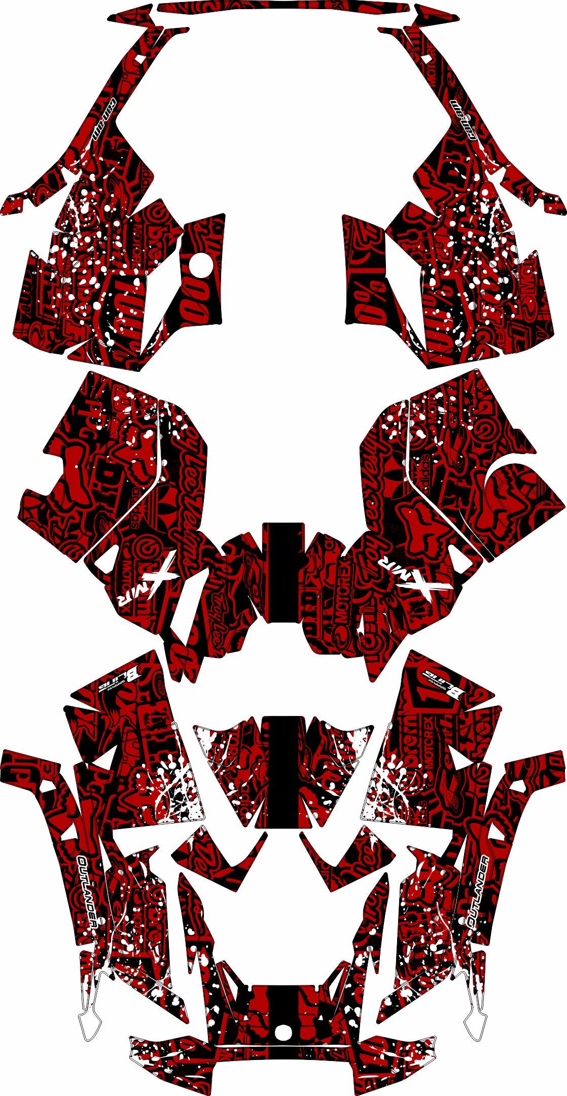 CAN-AM OUTLANDER G3 2025-2027 FULL GRAPHICS KIT "LOGOBOOM RED" DESIGN