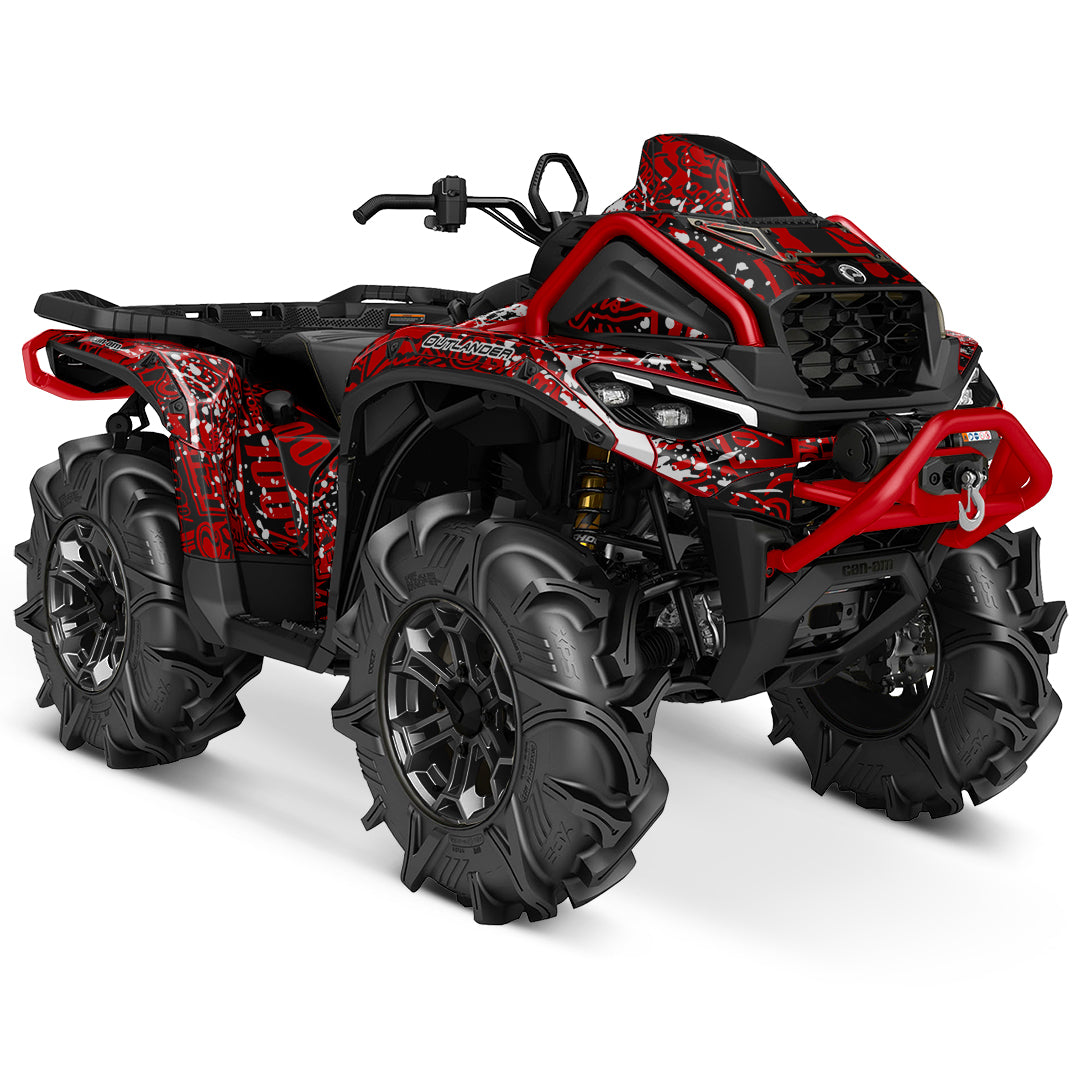CAN-AM OUTLANDER G3 2025-2027 FULL GRAPHICS KIT "LOGOBOOM RED" DESIGN