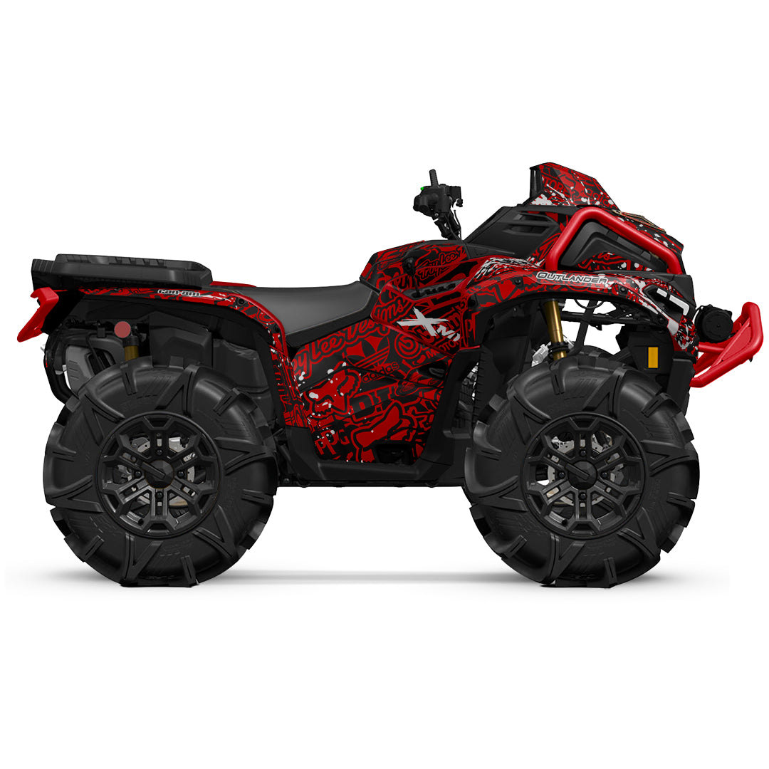 CAN-AM OUTLANDER G3 2025-2027 FULL GRAPHICS KIT "LOGOBOOM RED" DESIGN
