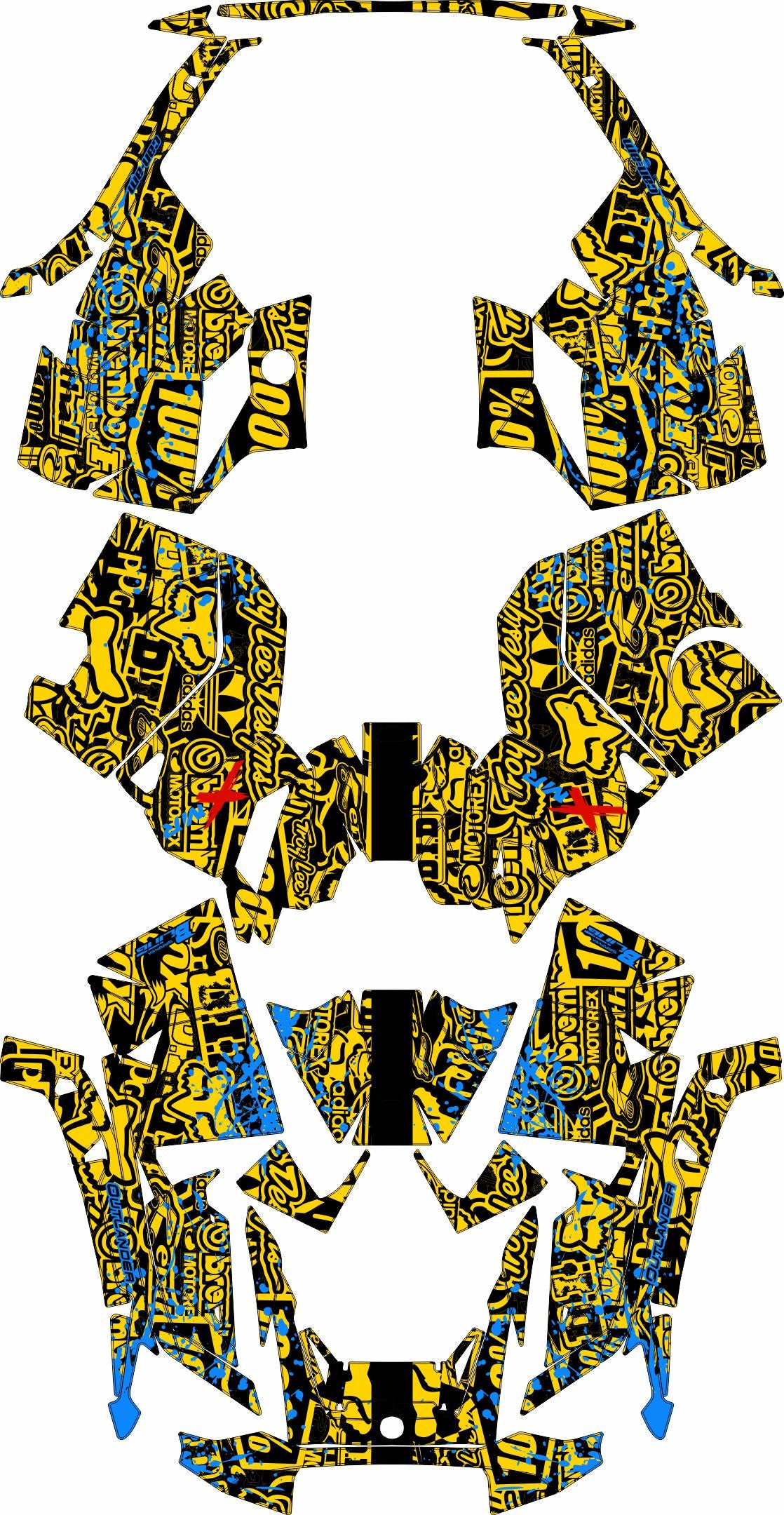 CAN-AM OUTLANDER G3 2025-2027 FULL GRAPHICS KIT "LOGOBOOM YELLOW" DESIGN