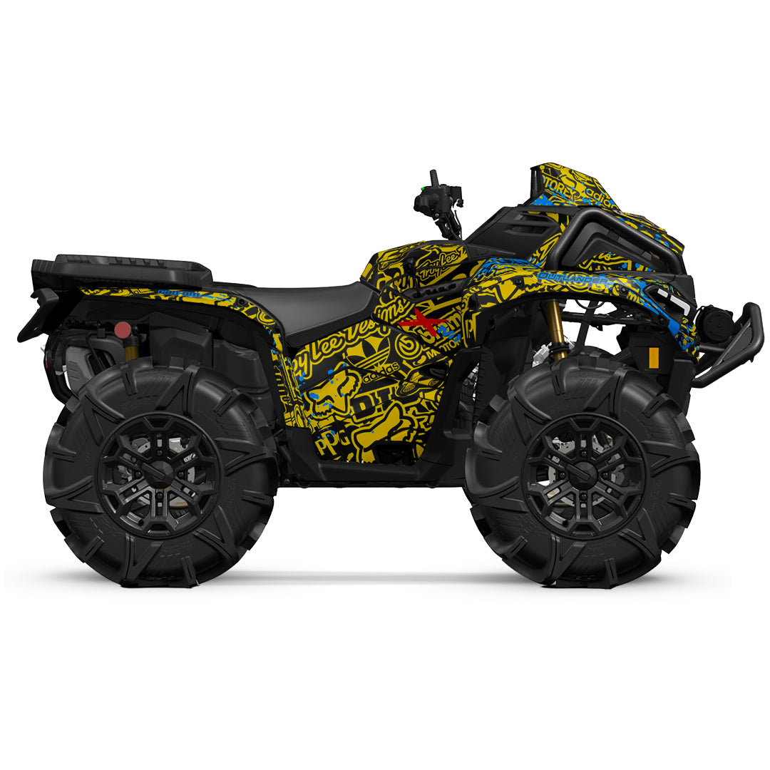 CAN-AM OUTLANDER G3 2025-2027 FULL GRAPHICS KIT "LOGOBOOM YELLOW" DESIGN