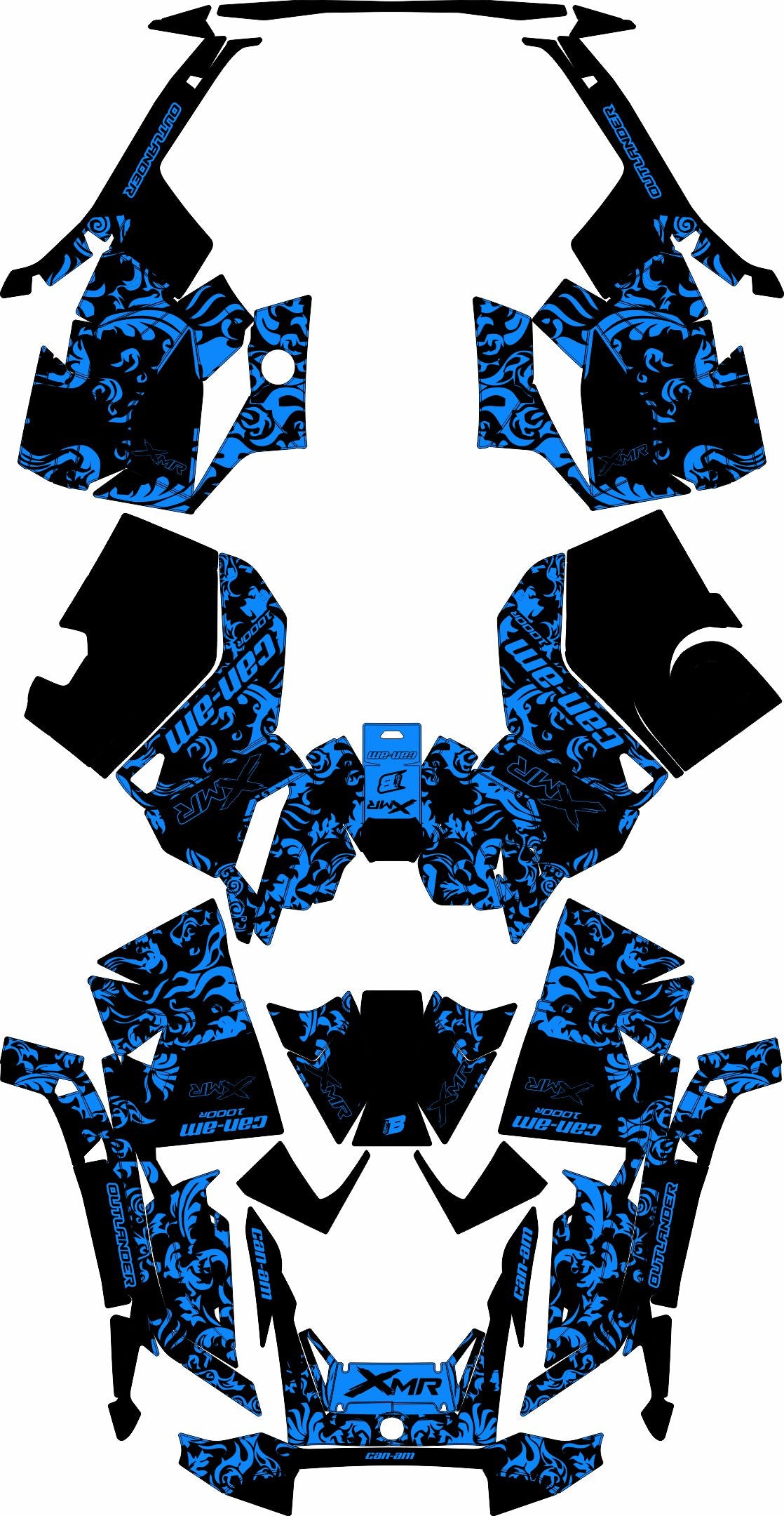 CAN-AM OUTLANDER G3 2025-2027 FULL GRAPHICS KIT "MOTTLED BLUE" DESIGN