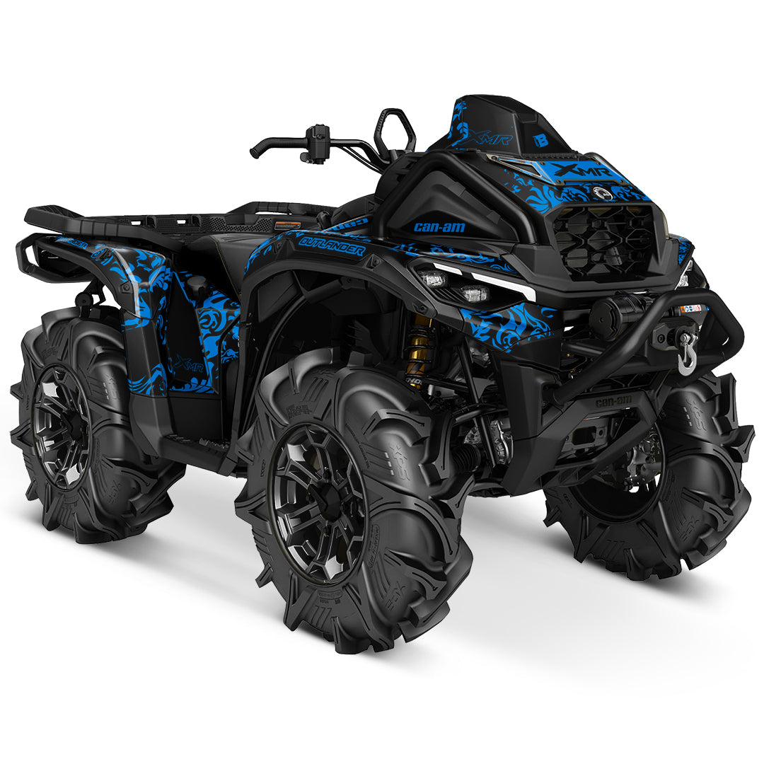 CAN-AM OUTLANDER G3 2025-2027 FULL GRAPHICS KIT "MOTTLED BLUE" DESIGN