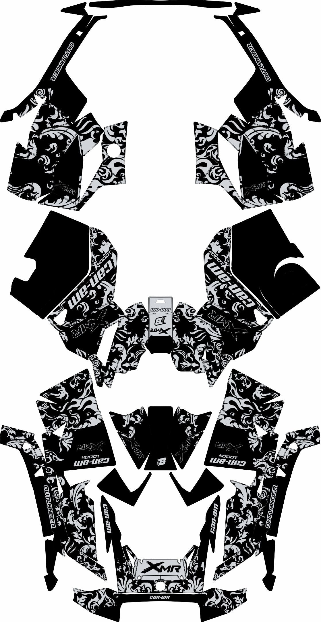 CAN-AM OUTLANDER G3 2025-2027 FULL GRAPHICS KIT "MOTTLED GREY" DESIGN