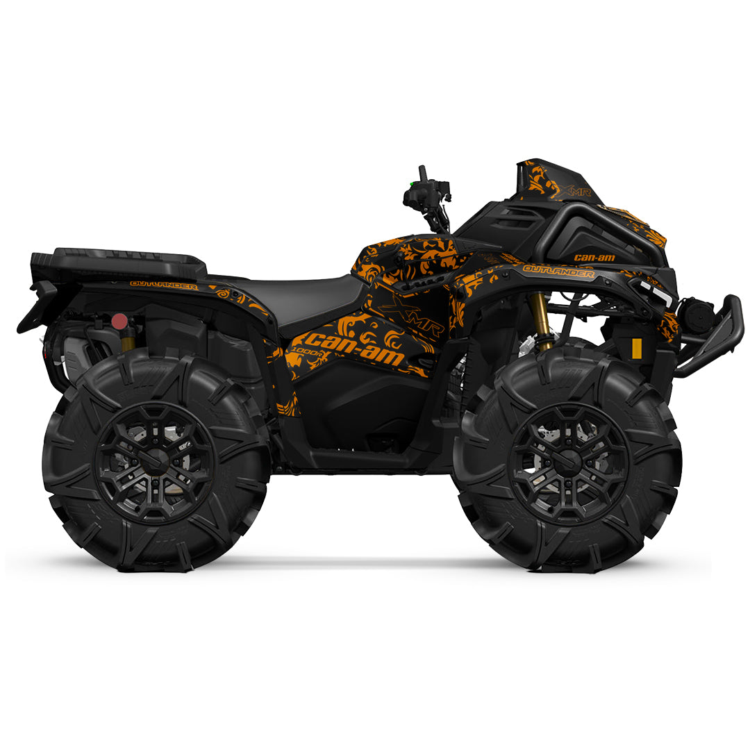 CAN-AM OUTLANDER G3 2025-2027 FULL GRAPHICS KIT "MOTTLED ORANGE" DESIGN