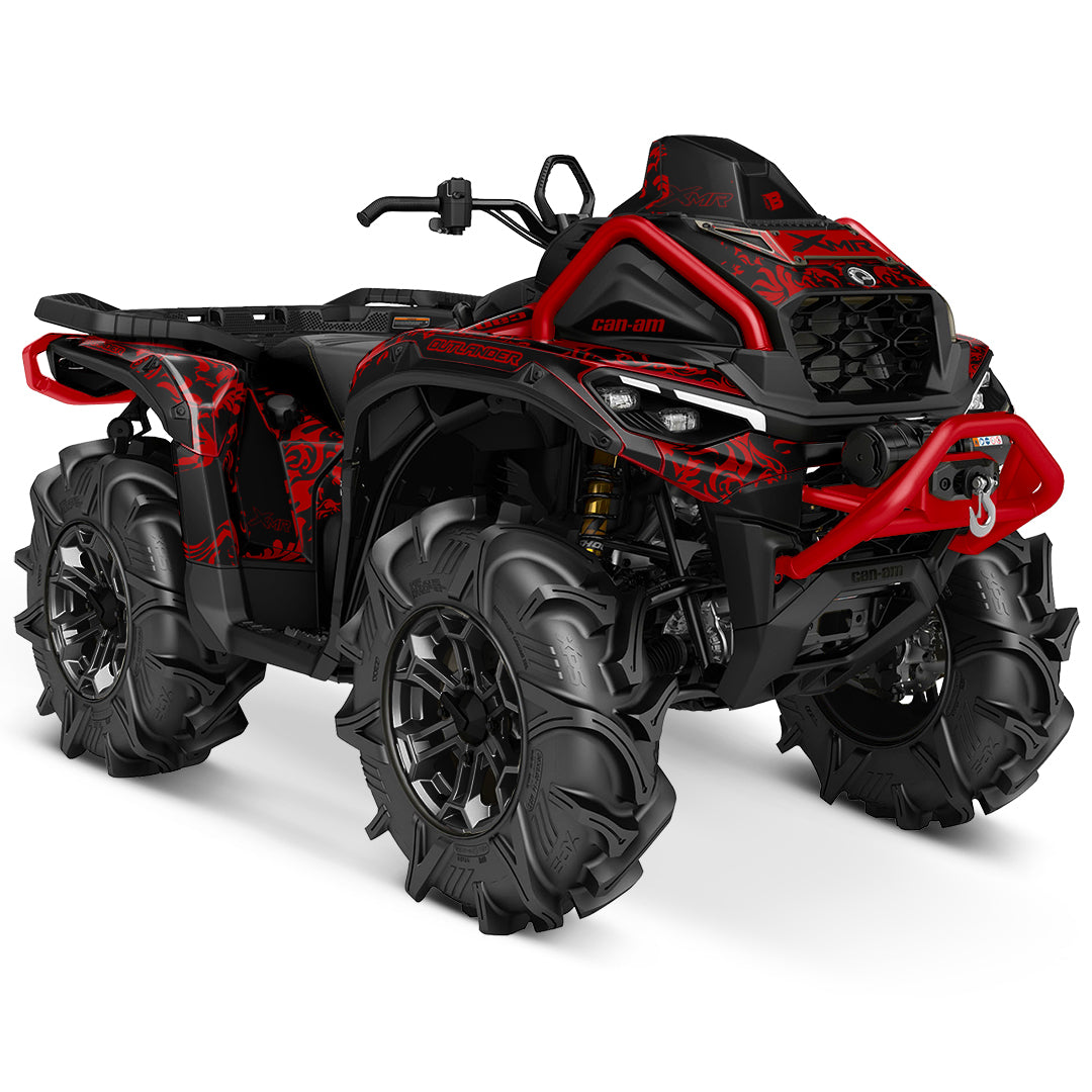CAN-AM OUTLANDER G3 2025-2027 FULL GRAPHICS KIT "MOTTLED RED" DESIGN