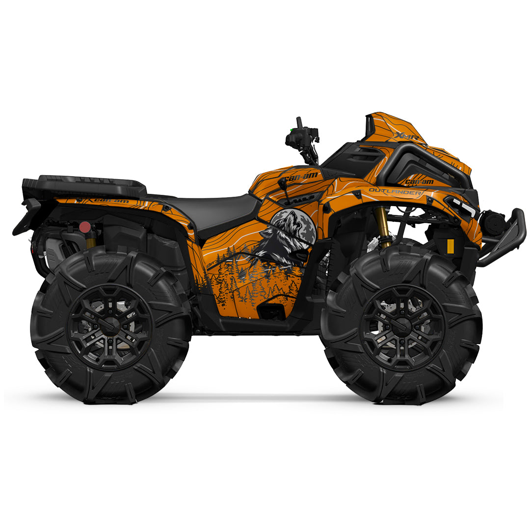 CAN-AM OUTLANDER G3 2025-2027 FULL GRAPHICS KIT "VOLF ORANGE" DESIGN