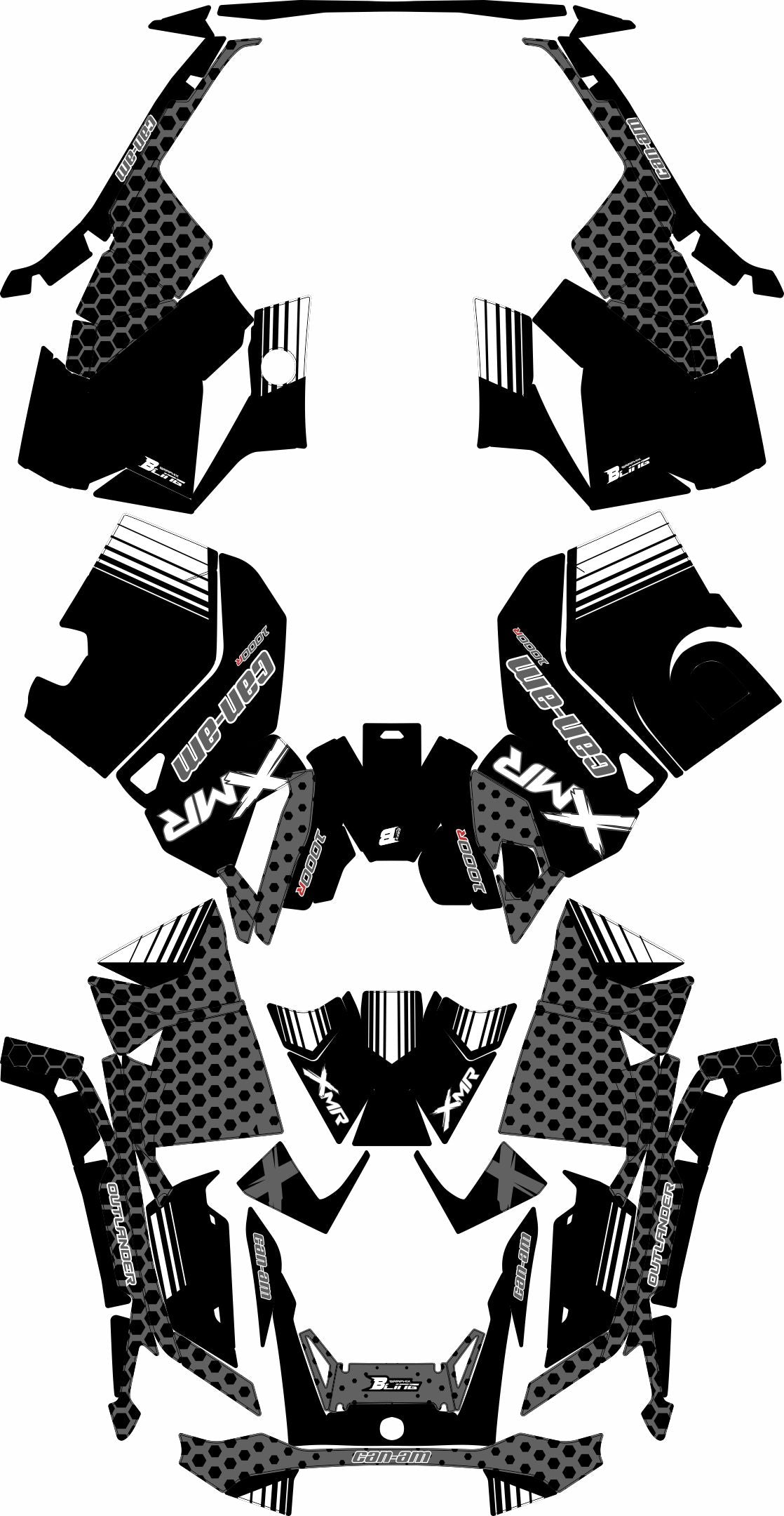CAN-AM OUTLANDER G3 2025-2027 FULL GRAPHICS KIT "RADON BLACK" DESIGN