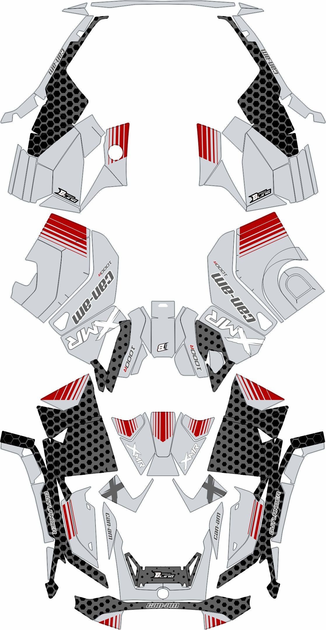 CAN-AM OUTLANDER G3 2025-2027 FULL GRAPHICS KIT "RADON GREY" DESIGN