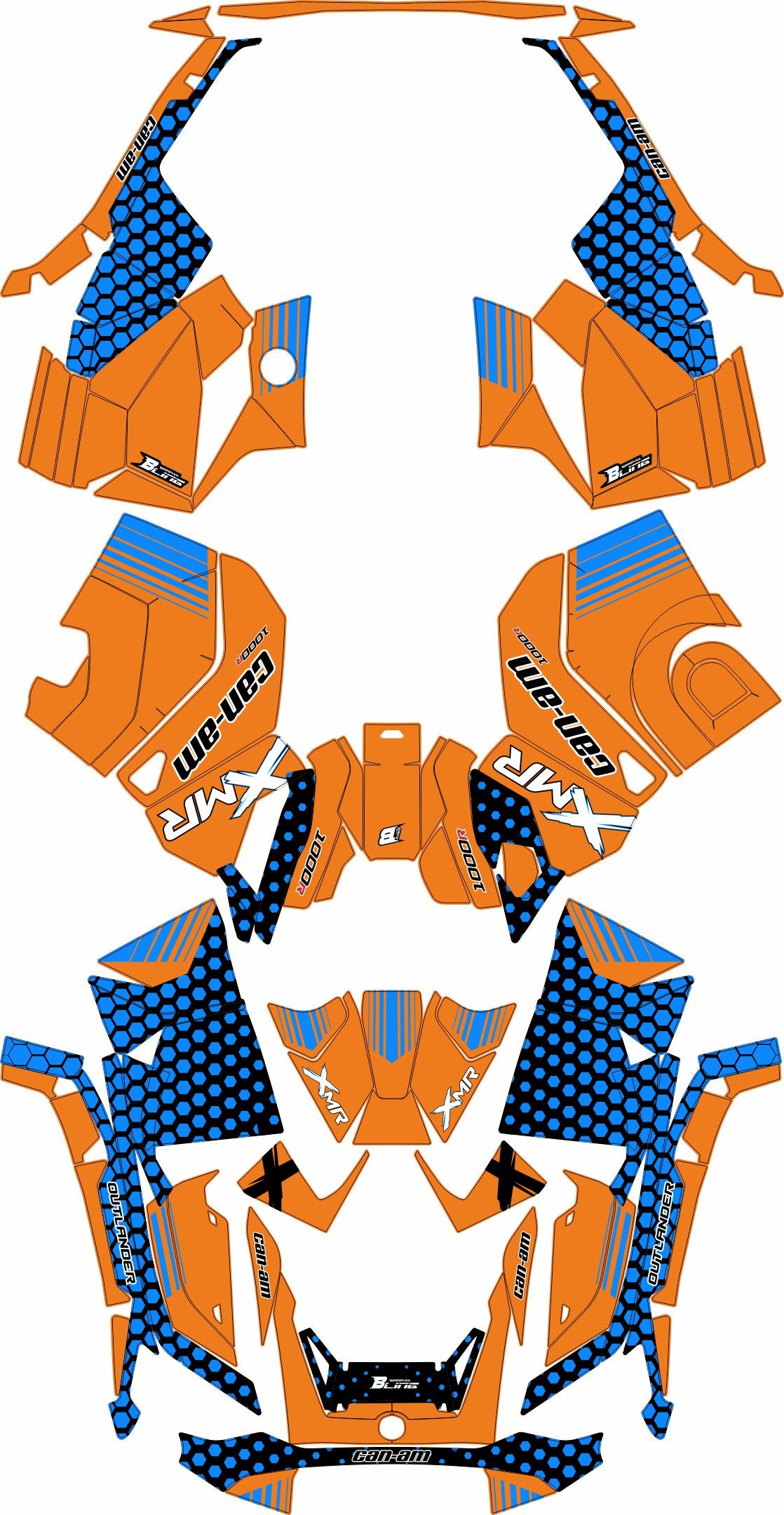 CAN-AM OUTLANDER G3 2025-2027 FULL GRAPHICS KIT "RADON ORANGE" DESIGN