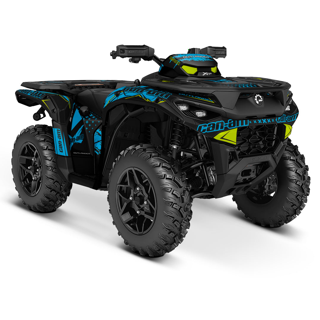 CAN-AM OUTLANDER G3 2025-2027 FULL GRAPHICS KIT "PHASE-X BLUE" DESIGN