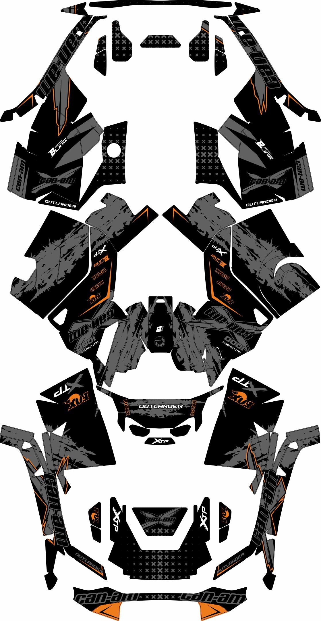 CAN-AM OUTLANDER G3 2025-2027 FULL GRAPHICS KIT "PHASE-X GREY" DESIGN