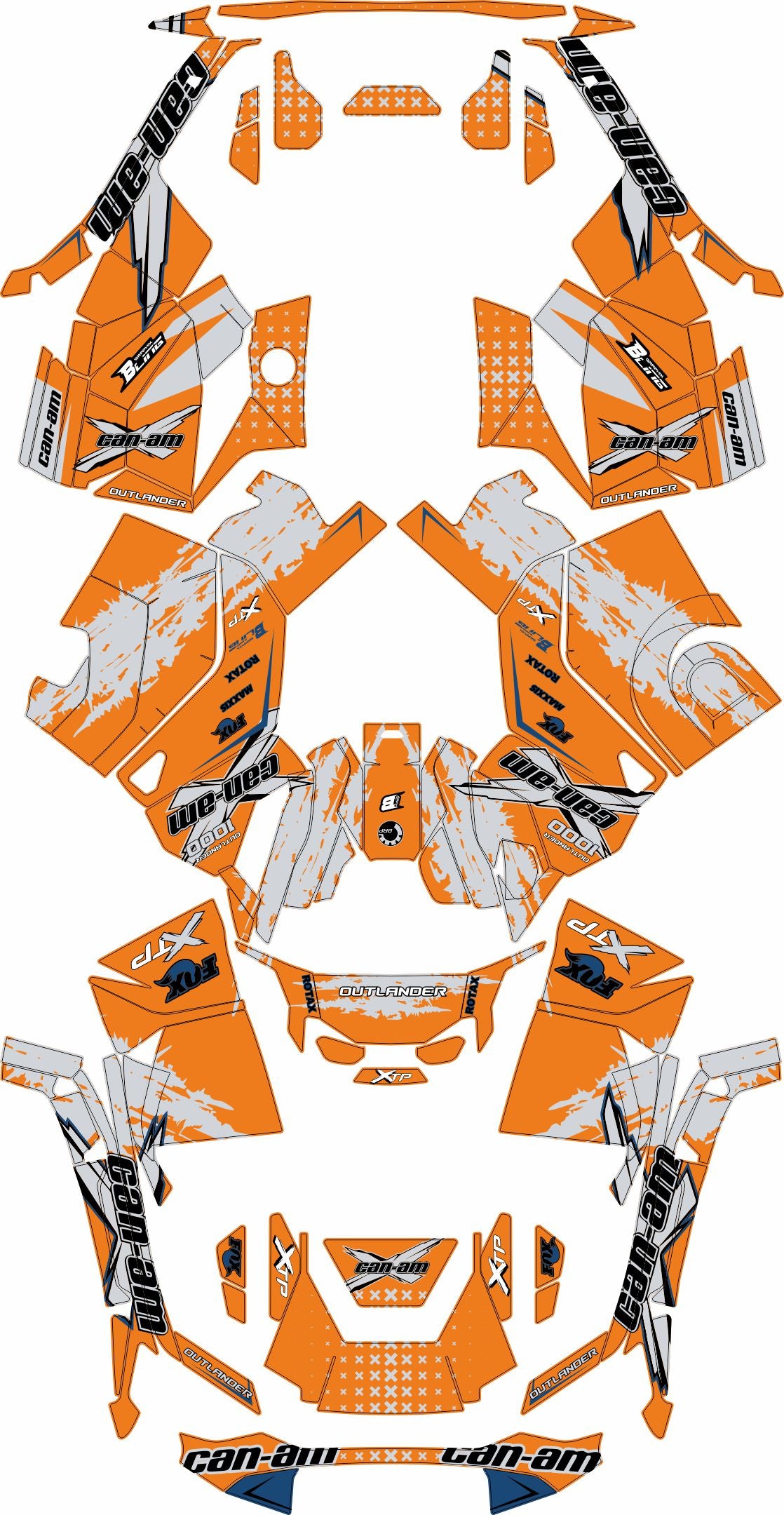 CAN-AM OUTLANDER G3 2025-2027 FULL GRAPHICS KIT "PHASE-X ORANGE" DESIGN