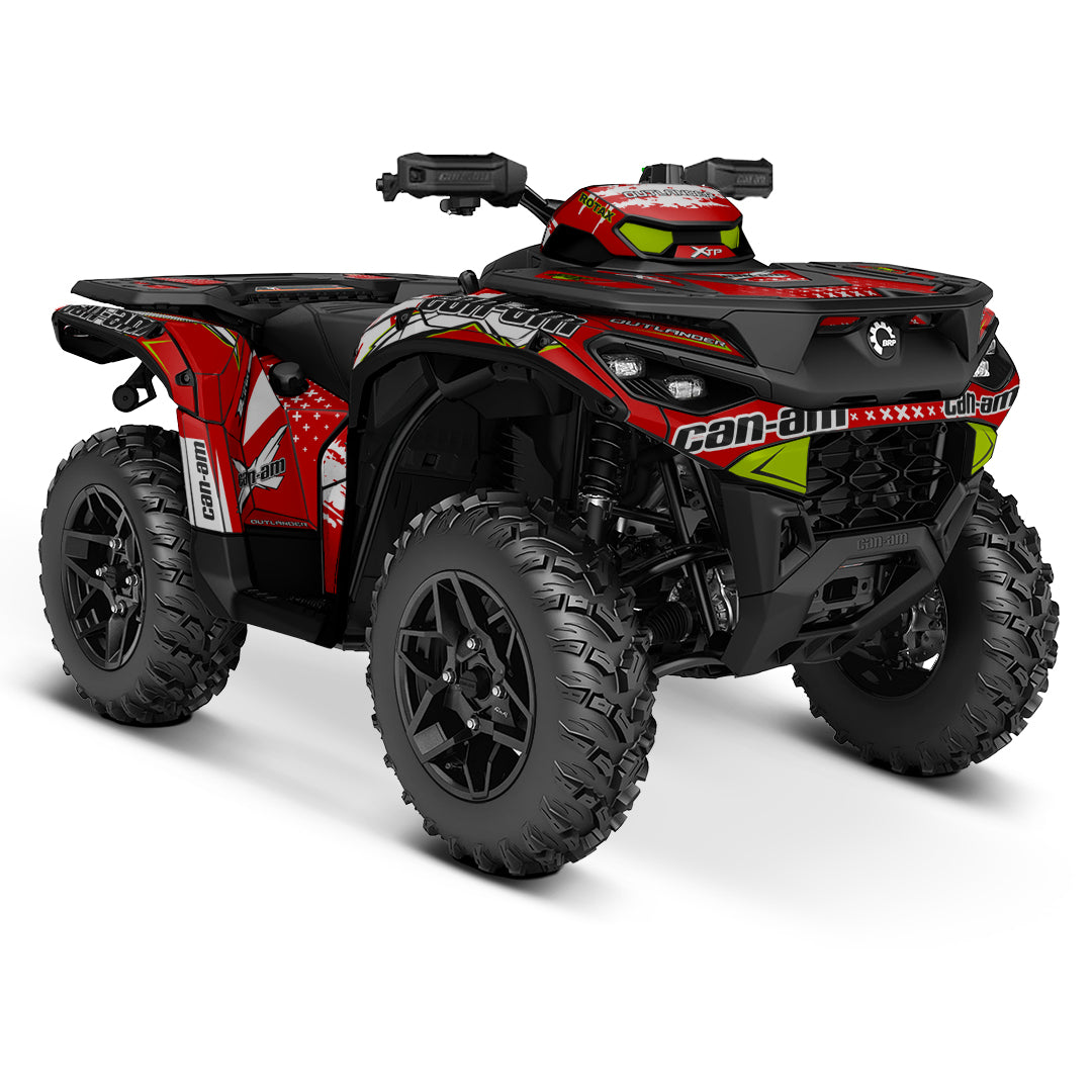 CAN-AM OUTLANDER G3 2025-2027 FULL GRAPHICS KIT "PHASE-X RED" DESIGN