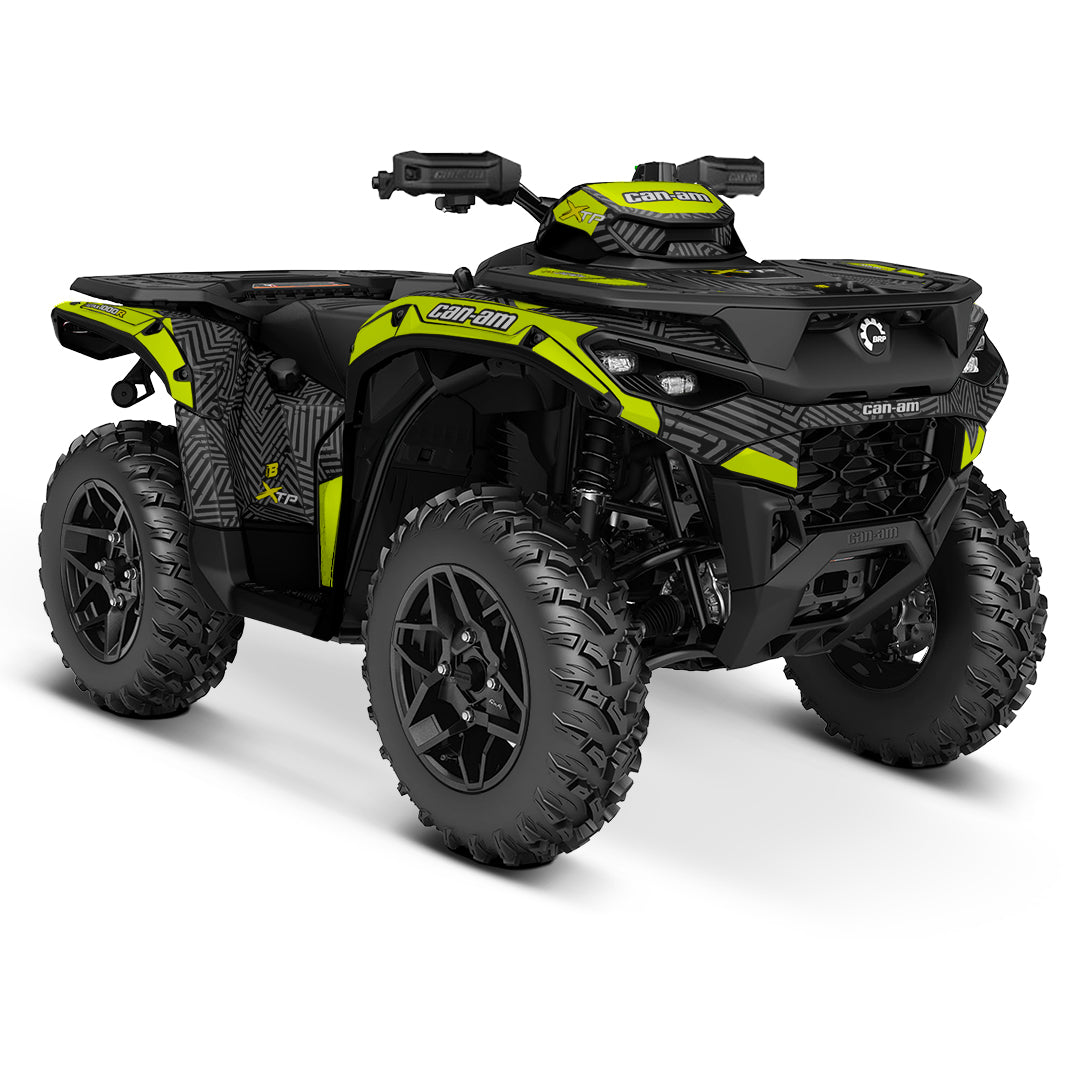 CAN-AM OUTLANDER G3 2025-2027 FULL GRAPHICS KIT "GRIDLOCK NEON YELLOW" DESIGN
