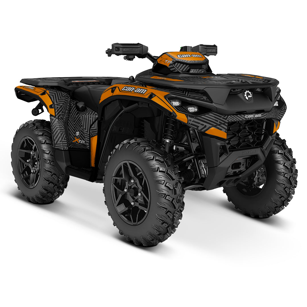 CAN-AM OUTLANDER G3 2025-2027 FULL GRAPHICS KIT "GRIDLOCK ORANGE" DESIGN