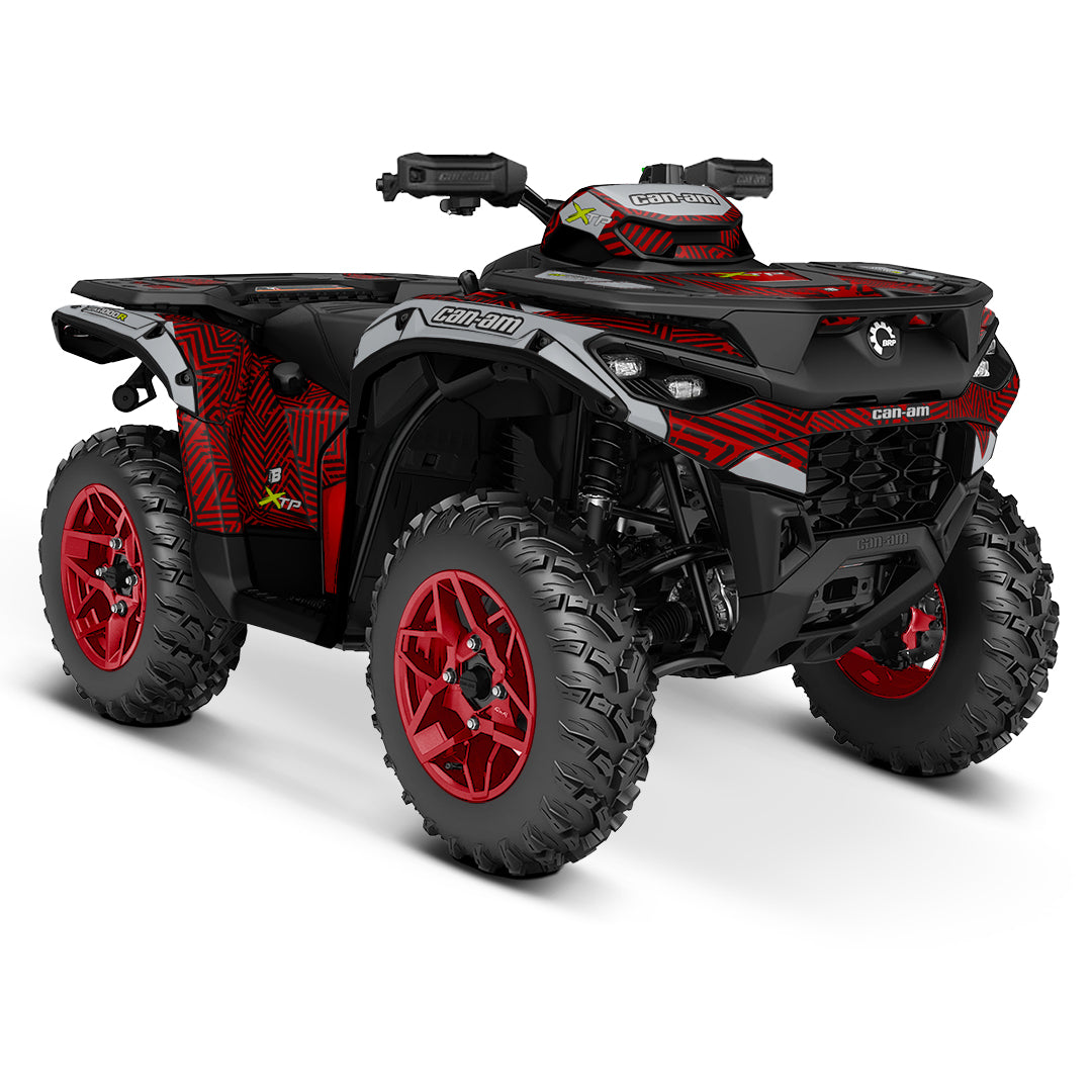 CAN-AM OUTLANDER G3 2025-2027 FULL GRAPHICS KIT "GRIDLOCK RED" DESIGN
