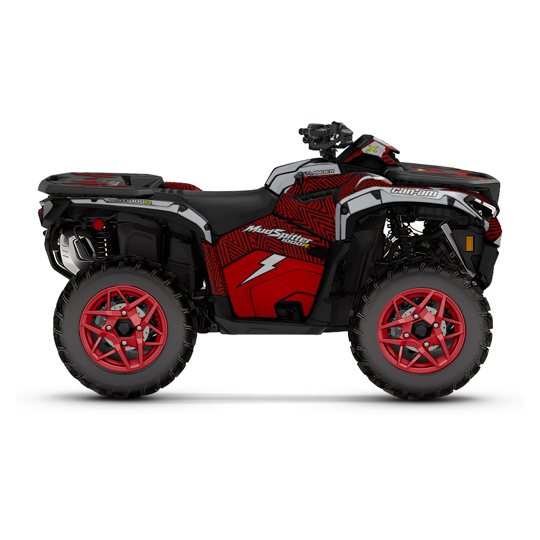 CAN-AM OUTLANDER G3 2025-2027 FULL GRAPHICS KIT "GRIDLOCK RED" DESIGN