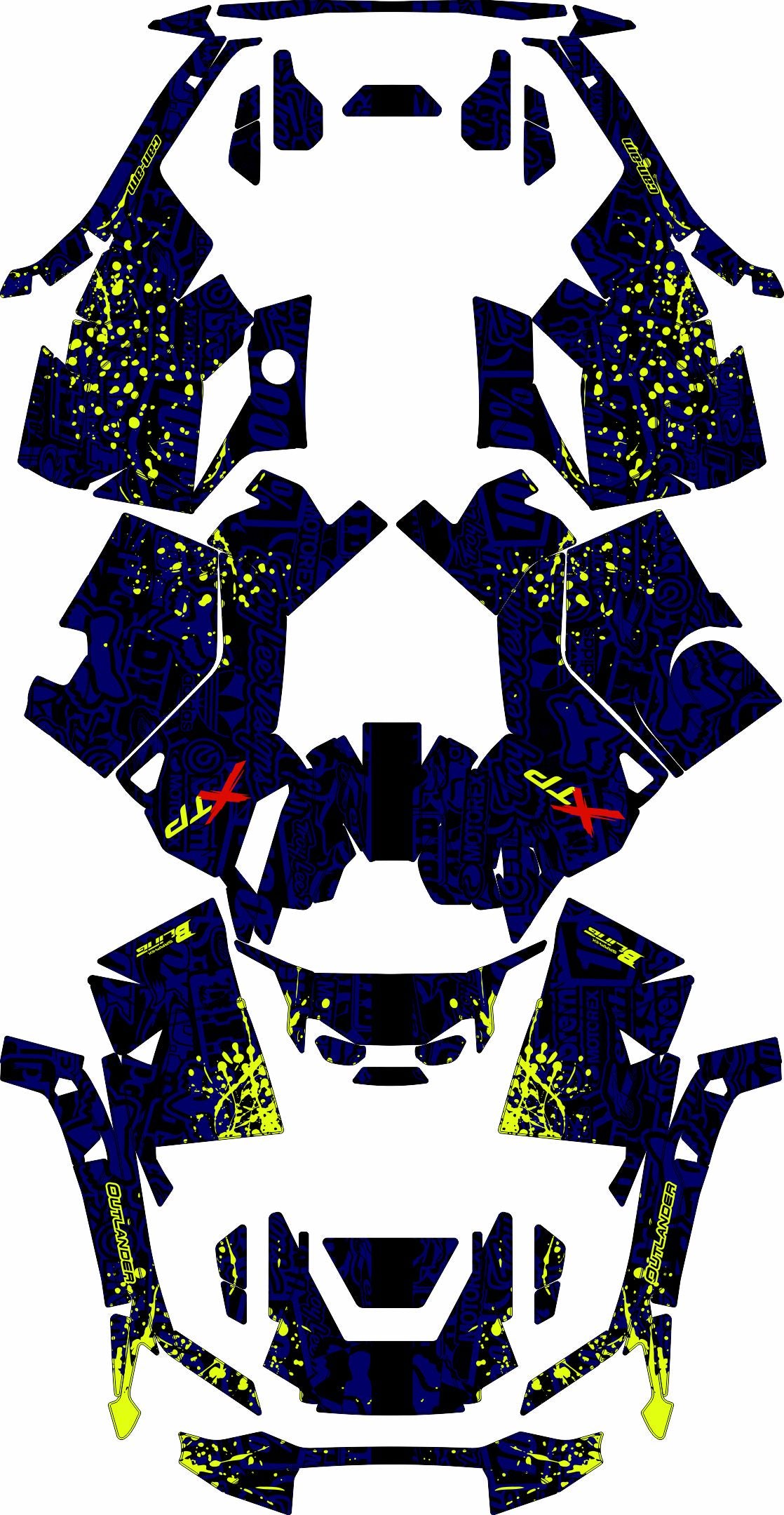 CAN-AM OUTLANDER G3 2025-2027 FULL GRAPHICS KIT "LOGOBOOM BLUE" DESIGN