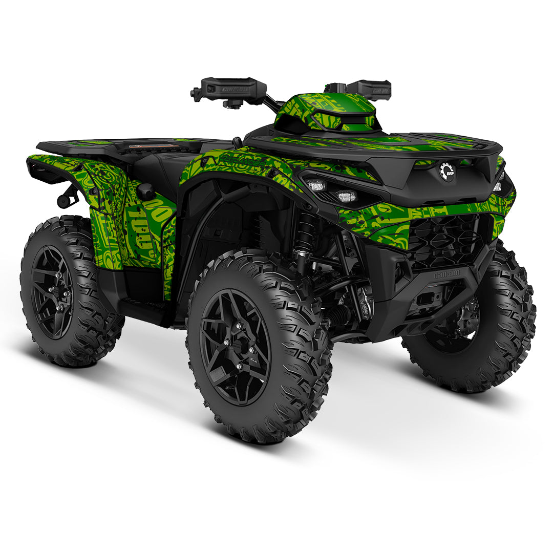 CAN-AM OUTLANDER G3 2025-2027 FULL GRAPHICS KIT "LOGOBOOM GREEN" DESIGN