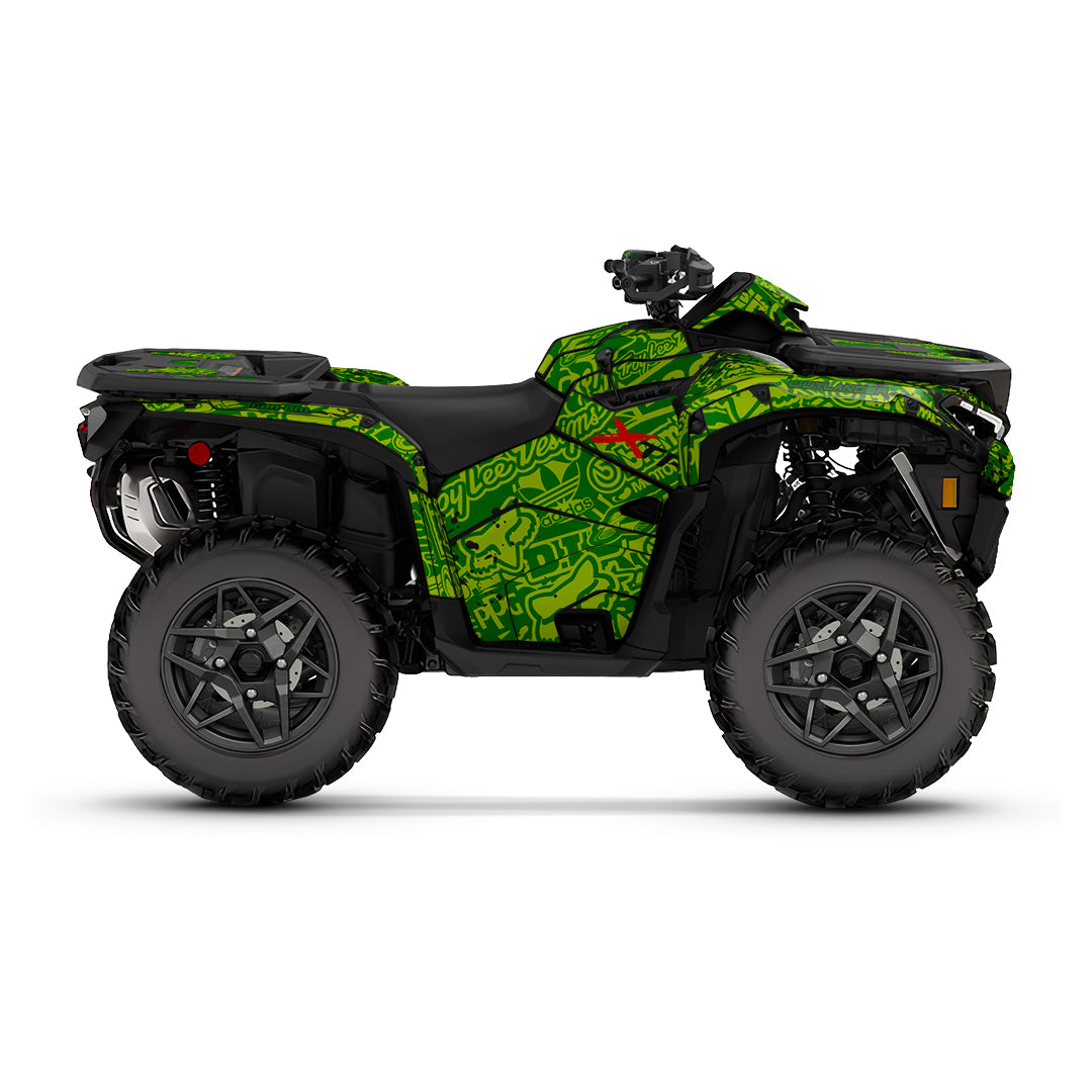 CAN-AM OUTLANDER G3 2025-2027 FULL GRAPHICS KIT "LOGOBOOM GREEN" DESIGN