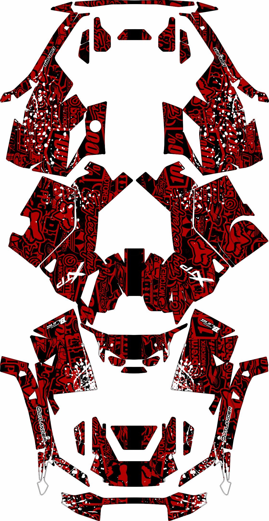 CAN-AM OUTLANDER G3 2025-2027 FULL GRAPHICS KIT "LOGOBOOM RED" DESIGN
